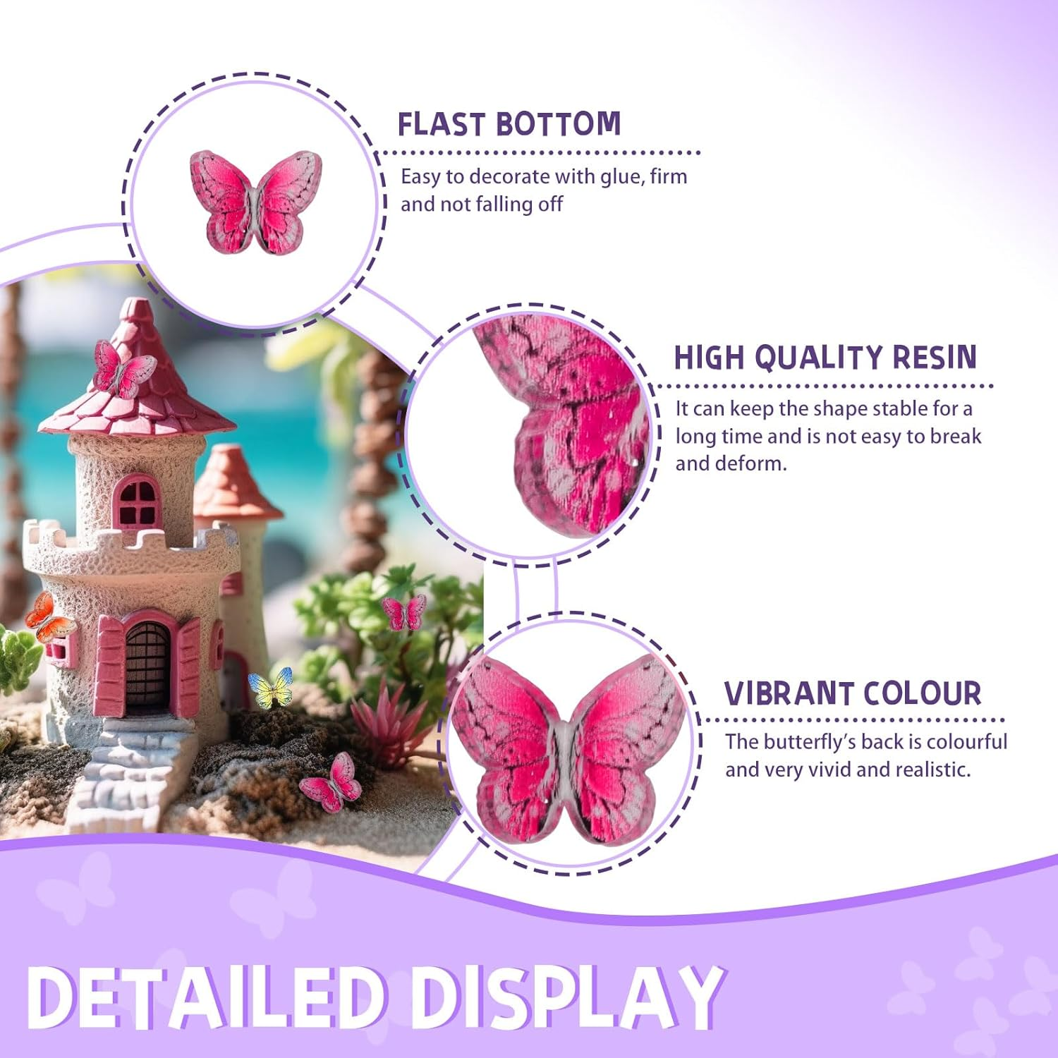 90Pcs Micro Resin Butterflies Miniatures, 3D Butterfly Nail Charms, Nail Decorations and Tiny Butterflies for Nail Art Decoration DIY Crafting Design (90Pcs) image number 6