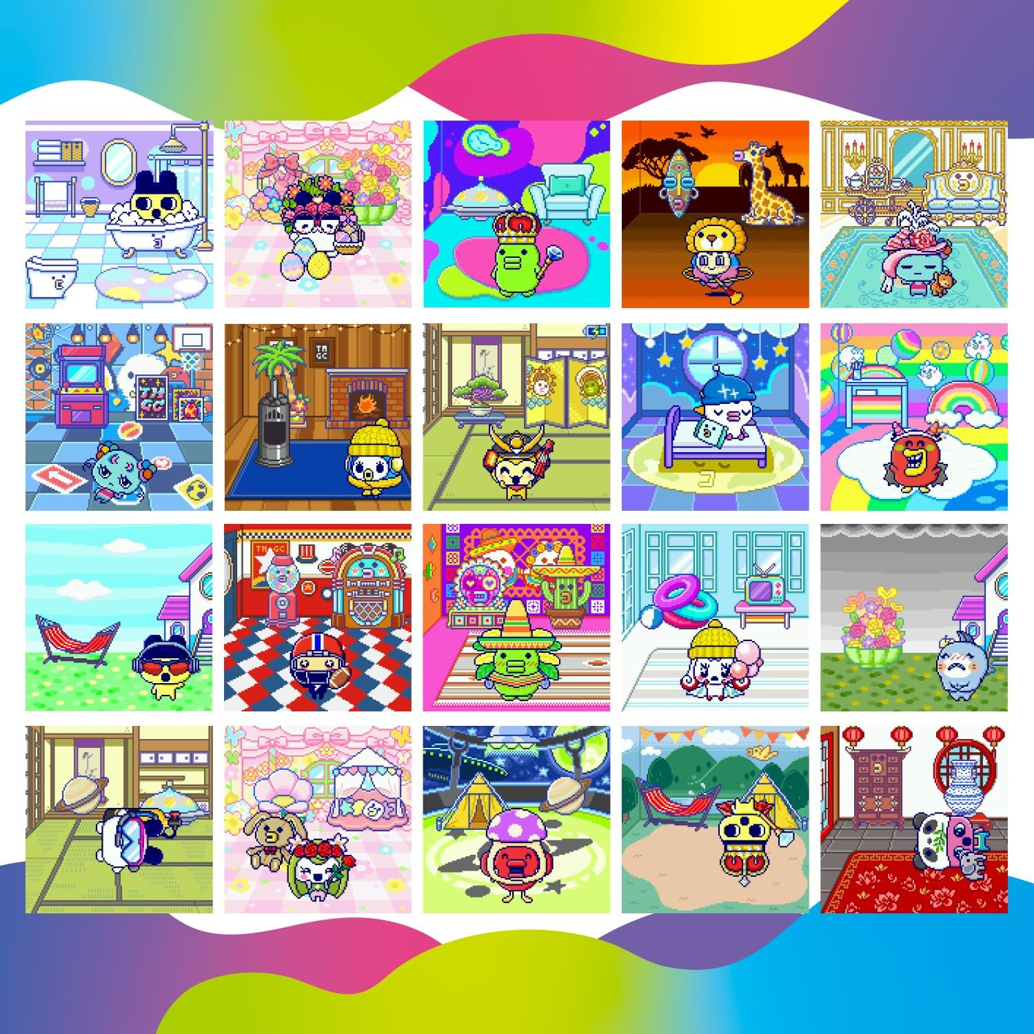 Bandai Tamagotchi Uni Virtual Pet, Blue, Multicoloured 43353 with Keyring Limited Edition (Bandai Spain Only) 43353 image number 6