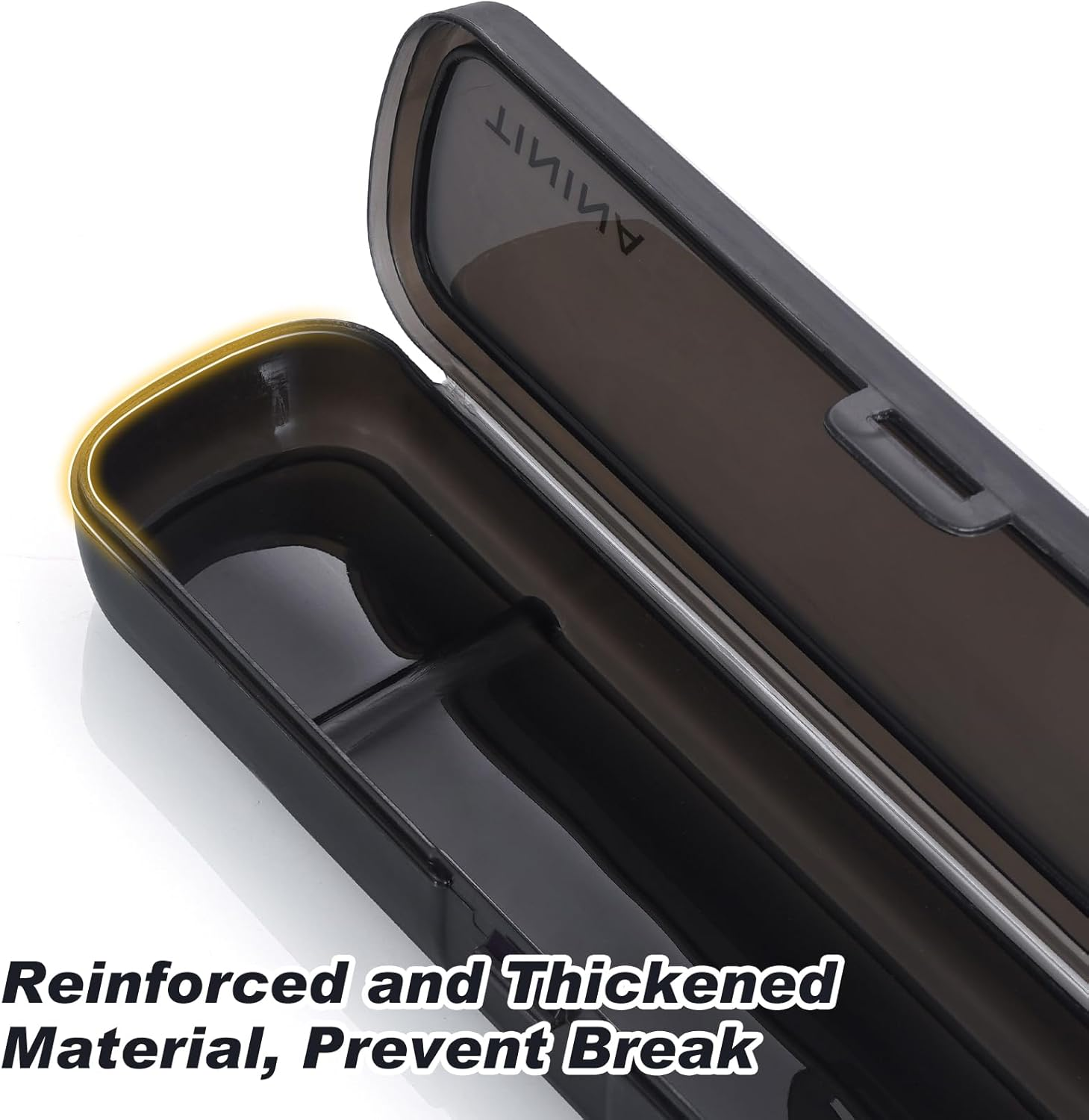 Travel Cutlery Sets with Case, 4-Piece Stainless Steel Portable Utensils, Reinforced Case with Buckle Design, Lunch Box for Camping Work School, Include Fork Spoon Knife, Dishwasher Safe, Black - Silver image number 3