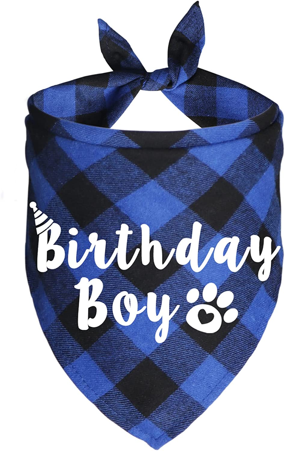 Plaid Dog Bandanas for Birthday Party Supplies (Blue and Pink)