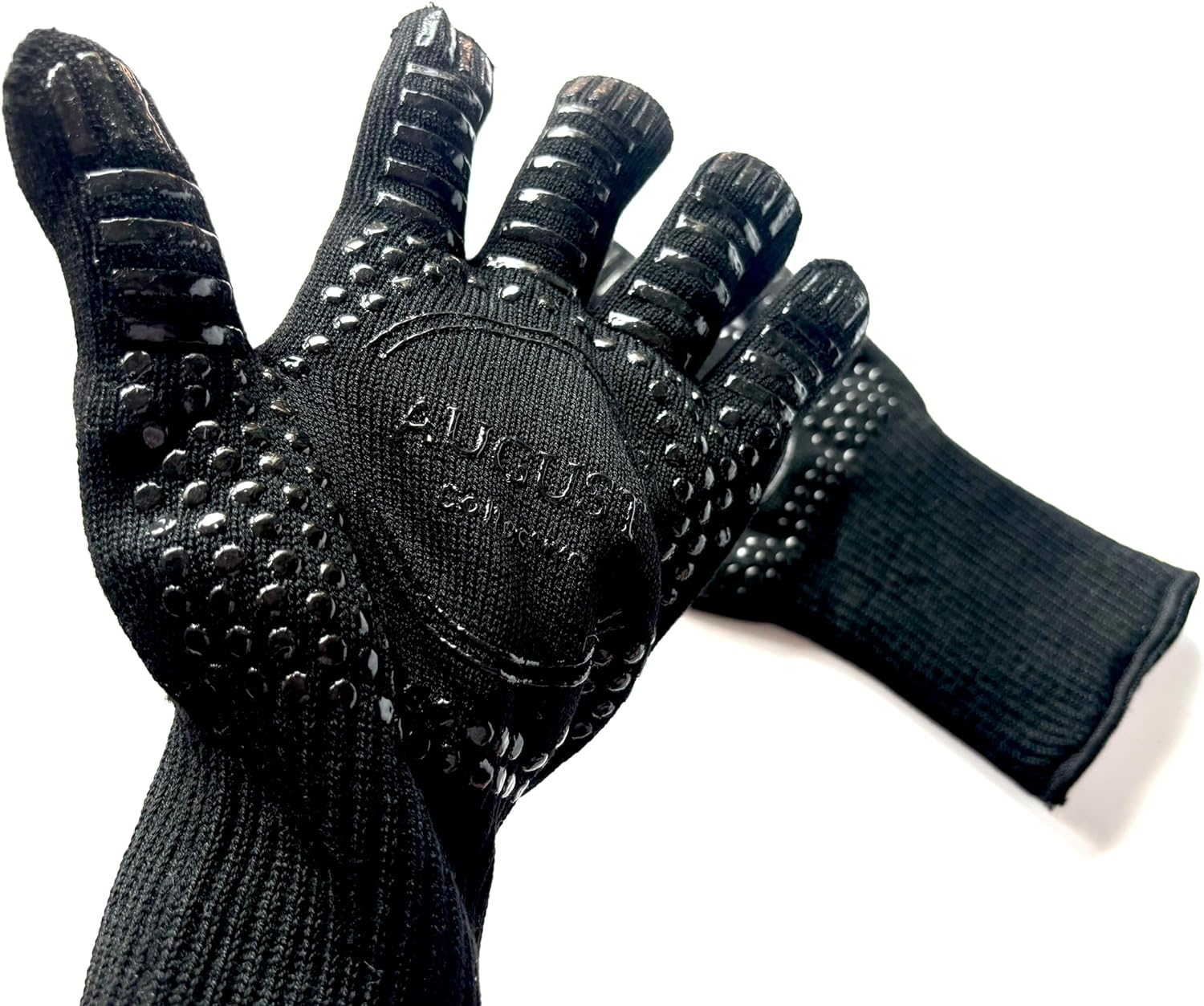 Multipurpose Heat Resistant Gloves. 1 Pair. BBQ, Grill, Oven, Fire, Cooking, Baking, Welding, Cutting and Outdoor Camping. Black. Hight Temperature. Silicone Non-Slip. August Collective Australia image number 5
