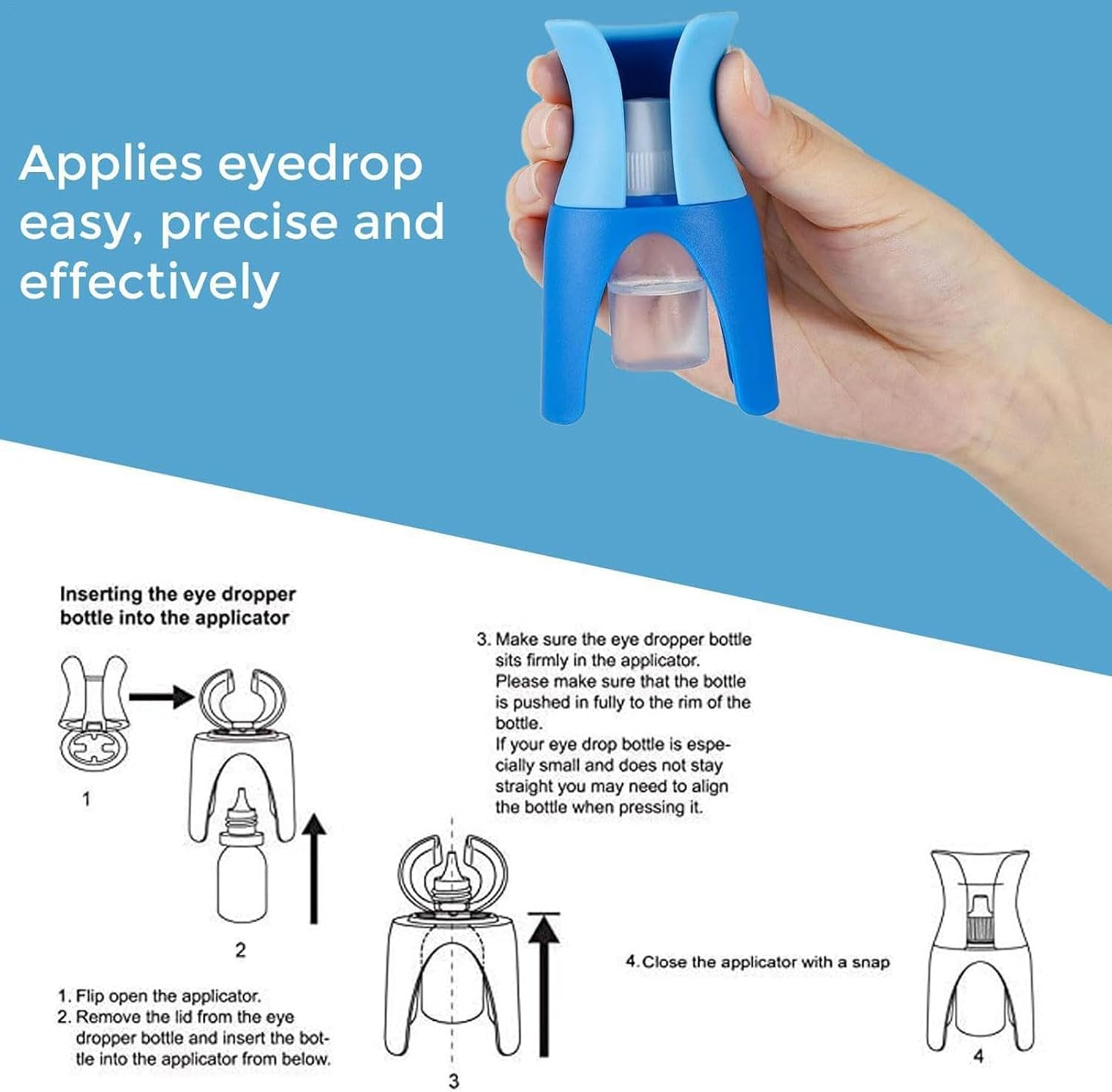 Eye Drop Dispenser | Portable Eye Dropper Cup Eye Drop Guide,Hygienic Safe Eye Drop Holder Eye Dropper Aid Tool for Easy Application image number 3