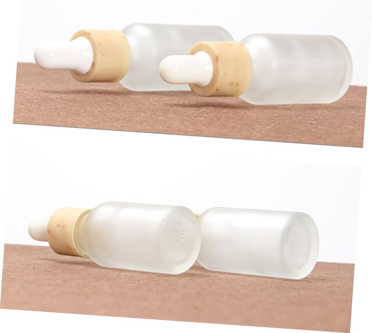 Baluue 5Pcs Frosted Glass Dropper Bottles Cosmetics Bottles Refillable for Travel Fluid Container image number 2