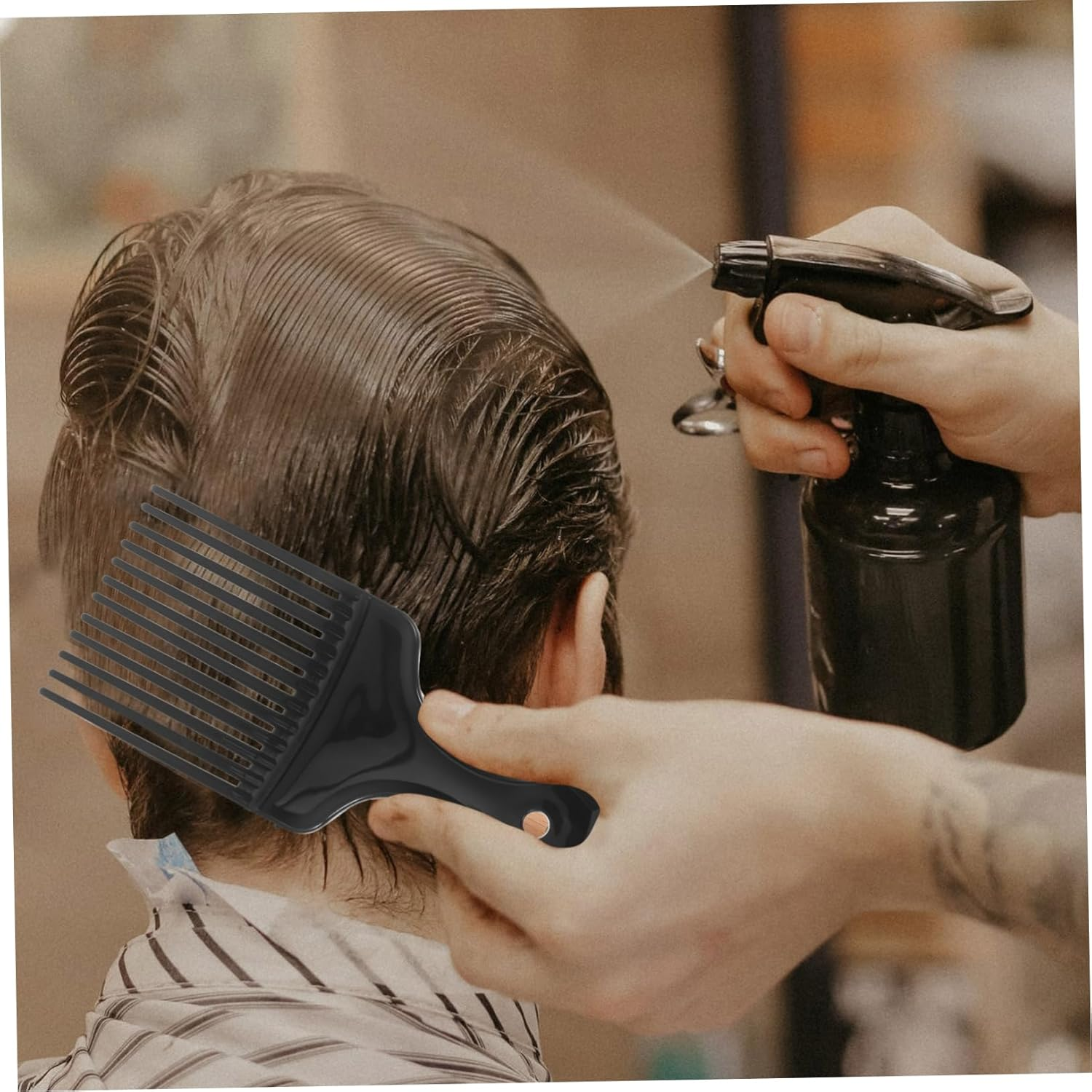 WEKADRIN 3Pcs Wide Tooth Rake Comb Hair Detangling Brush for Thick Long Hair Professional Styling Tool for Adults and Black image number 4