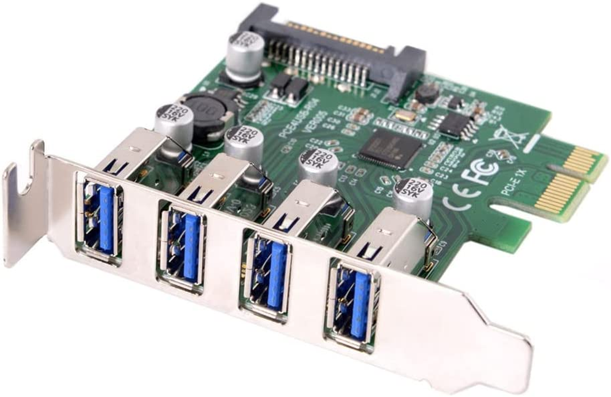 JSER Card Low Profile 4 Ports PCI-E to USB 3.0 HUB PCI Express Expansion Card Adapter 5Gbps for Motherboard image number 6