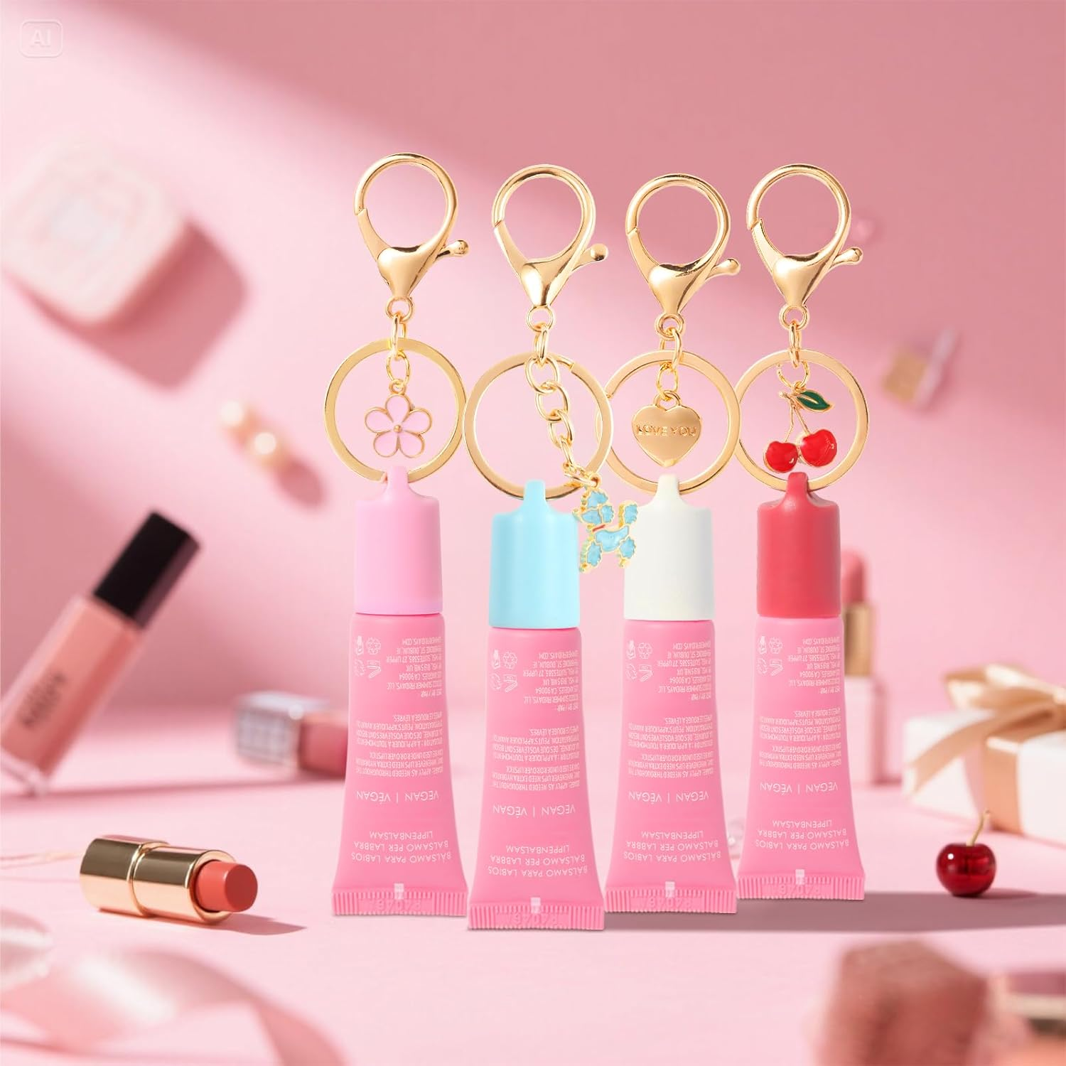 Keychain Cap for Summer Fridays 0.5 Oz Lip Balm Keychain,Keychain Cap Compatible with LANGIGE 0.35 Oz Lip Balm（No Lip Balm） image number 4