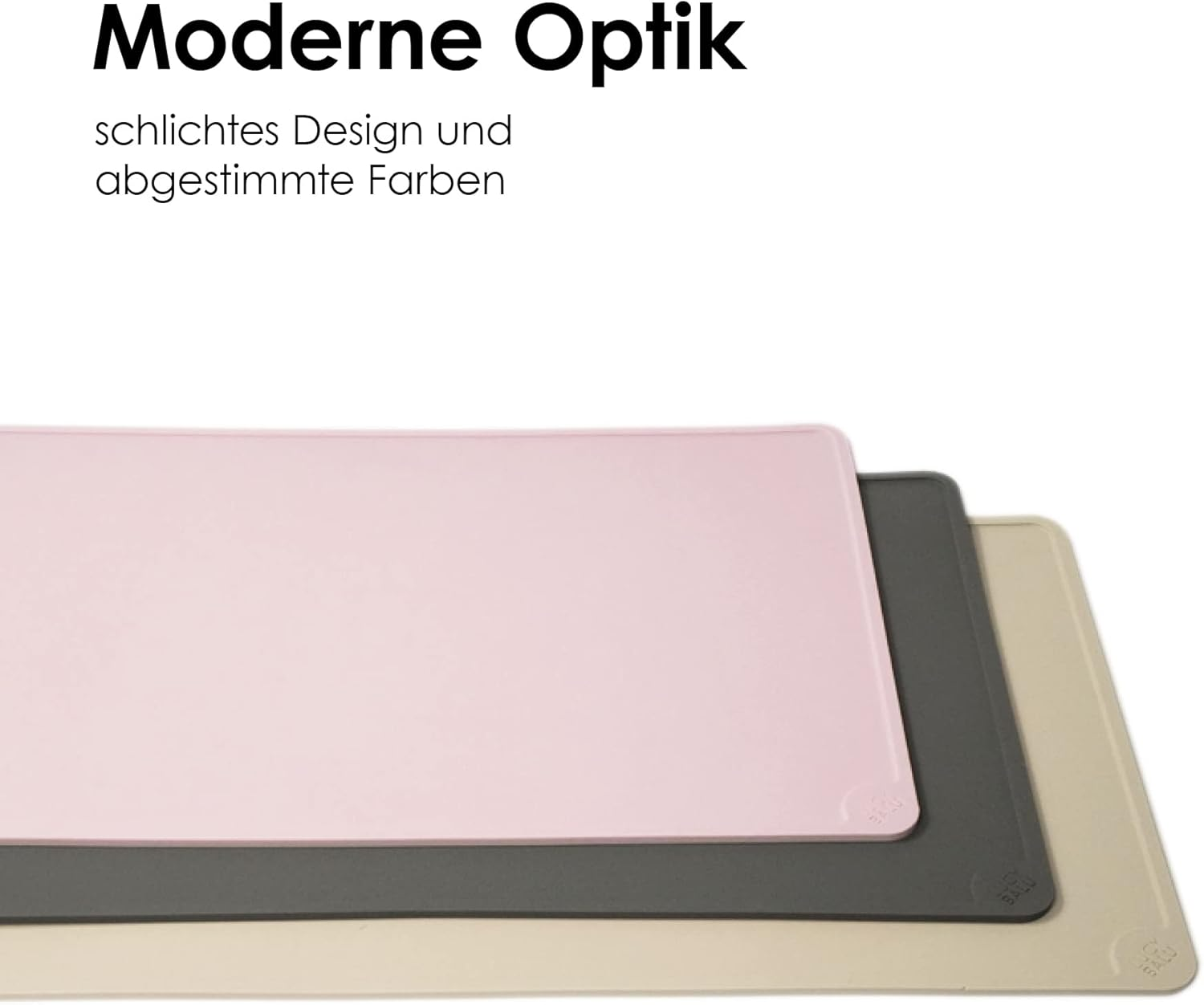 Lucybalu&reg; Bowl Mat for Cats, Cat Mat for Water & Food Bowl, Silicone Mat as Non-Slip Mat for Cat Bowl, Feeding Mat, Cat Feeding Mat, Rectangular, XL Taupe