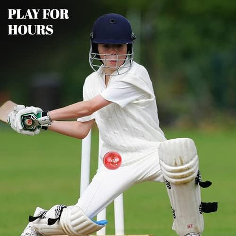 Junior Cricket Balls School Youth Leather Hard Balls Weight 4.75Oz Pack of 6 - Red image number 3