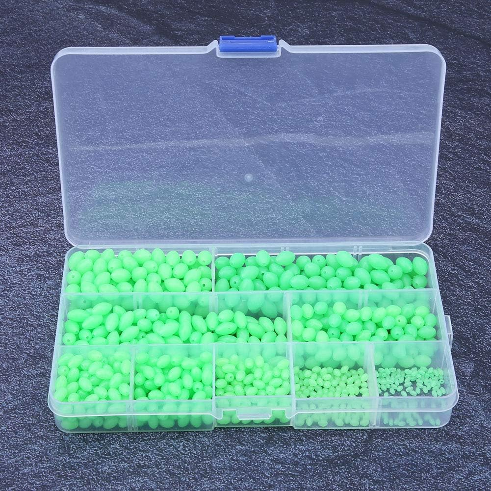 900 Pcs Luminous Glow Fishing Beads Non Slip Luminous Fishing Lures Tackle Tools for Saltwater Freshwater Kit image number 4