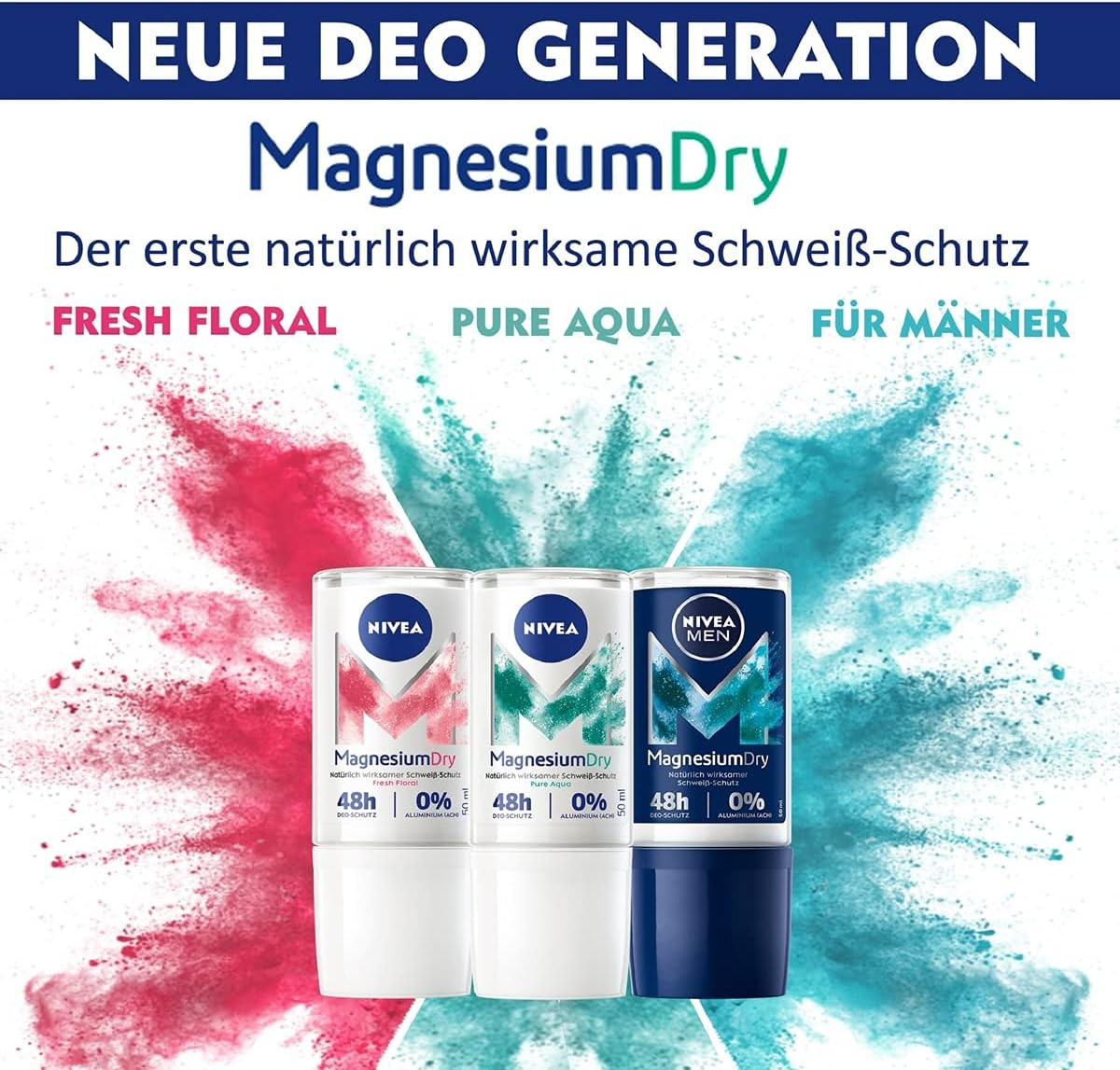 NIVEA MEN Magnesiumdry Roll-On Deodorant (50 Ml), Deodorant with Magnesium for Naturally Effective Sweat Protection, Deodorant with 0% Aluminium (ACH) and 0% Alcohol* image number 6