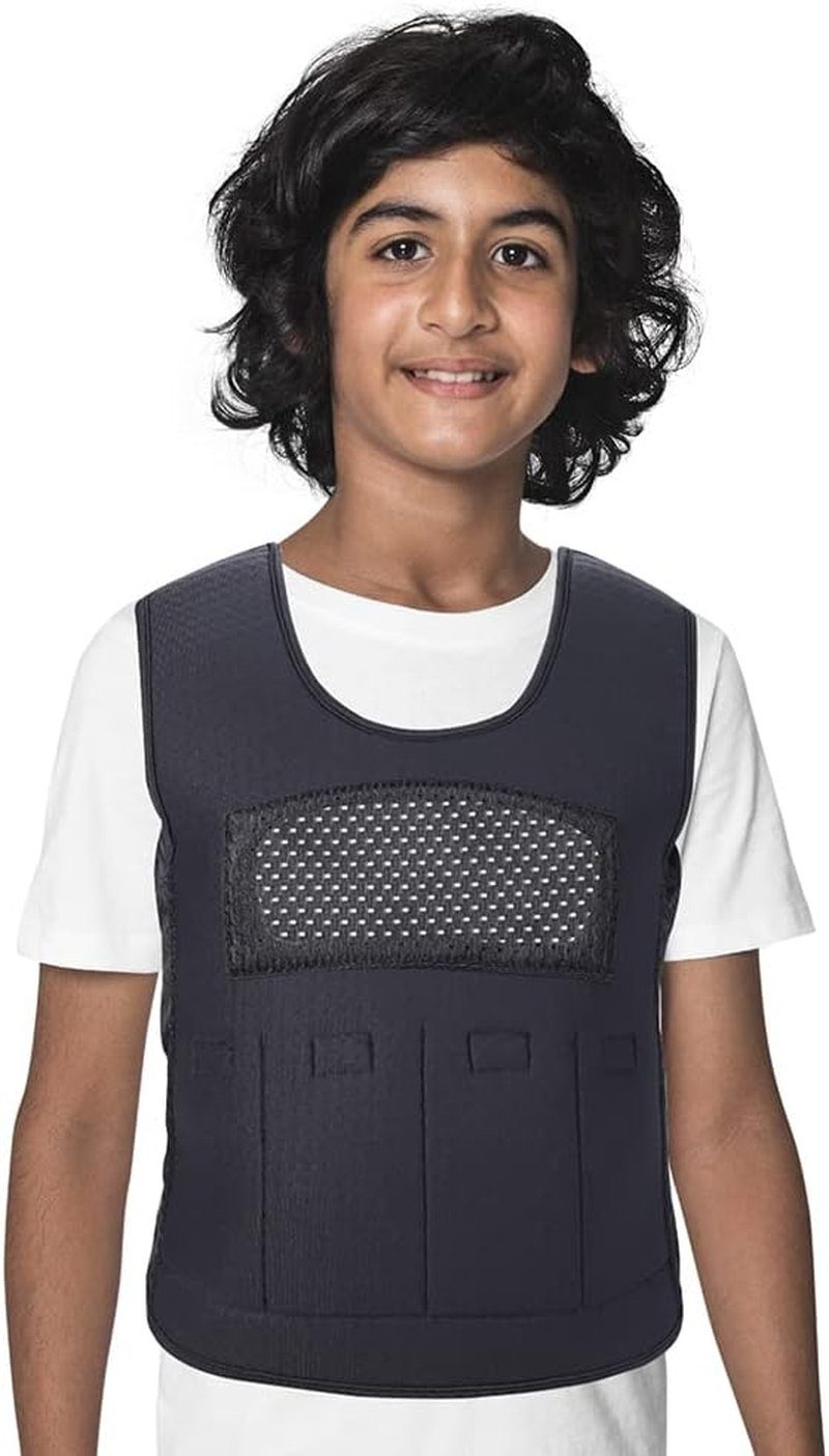 Weighted Vest for Kids with Sensory Issues(Ages 10+, Large) &ndash; Weighted Compression Vest for Children with Autism, ADHD, SPD, Sensory Overload, Includes 3Lbs Removable Weights (Black) image number 2