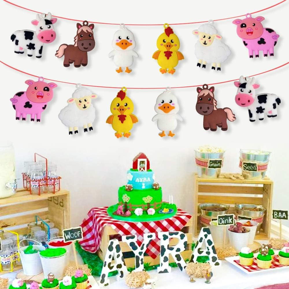 Imagitek 24 Pack Farm Animal Keychains for Farm Animal Party Favors Supplies, Kids Party Bag Fillers, School Carnival Rewards, Farm Animal Baby Shower Party Favors image number 1