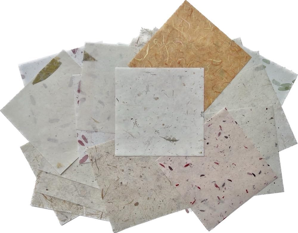 50 Sheets 6 X 6 Inches Natural Fiber Mullberry Tree Square Origami Paper Arts Folding Craft, Decoration Paper, Square Folding Paper DIY Crafts (Tamarind, Rice Straw Etc) image number 4