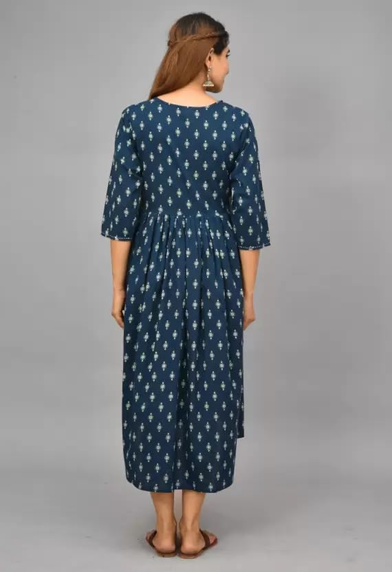 Rangmahal Indian Women'S Maternity Dress Kurti for Pregnancy Women with Breastfeeding Dress Maternity Zipper Kurta image number 2