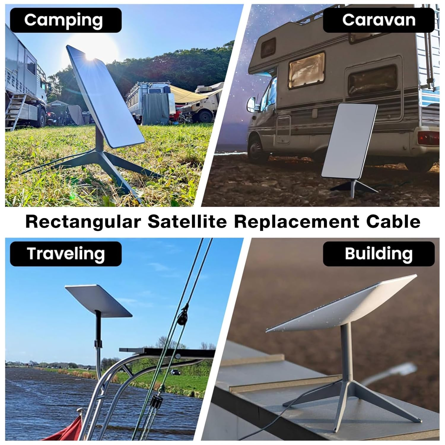 Jiawu 15FT Cable for Rectangular Satellite V2, Waterproof Extension Cable, 1200Mpbs image number 4