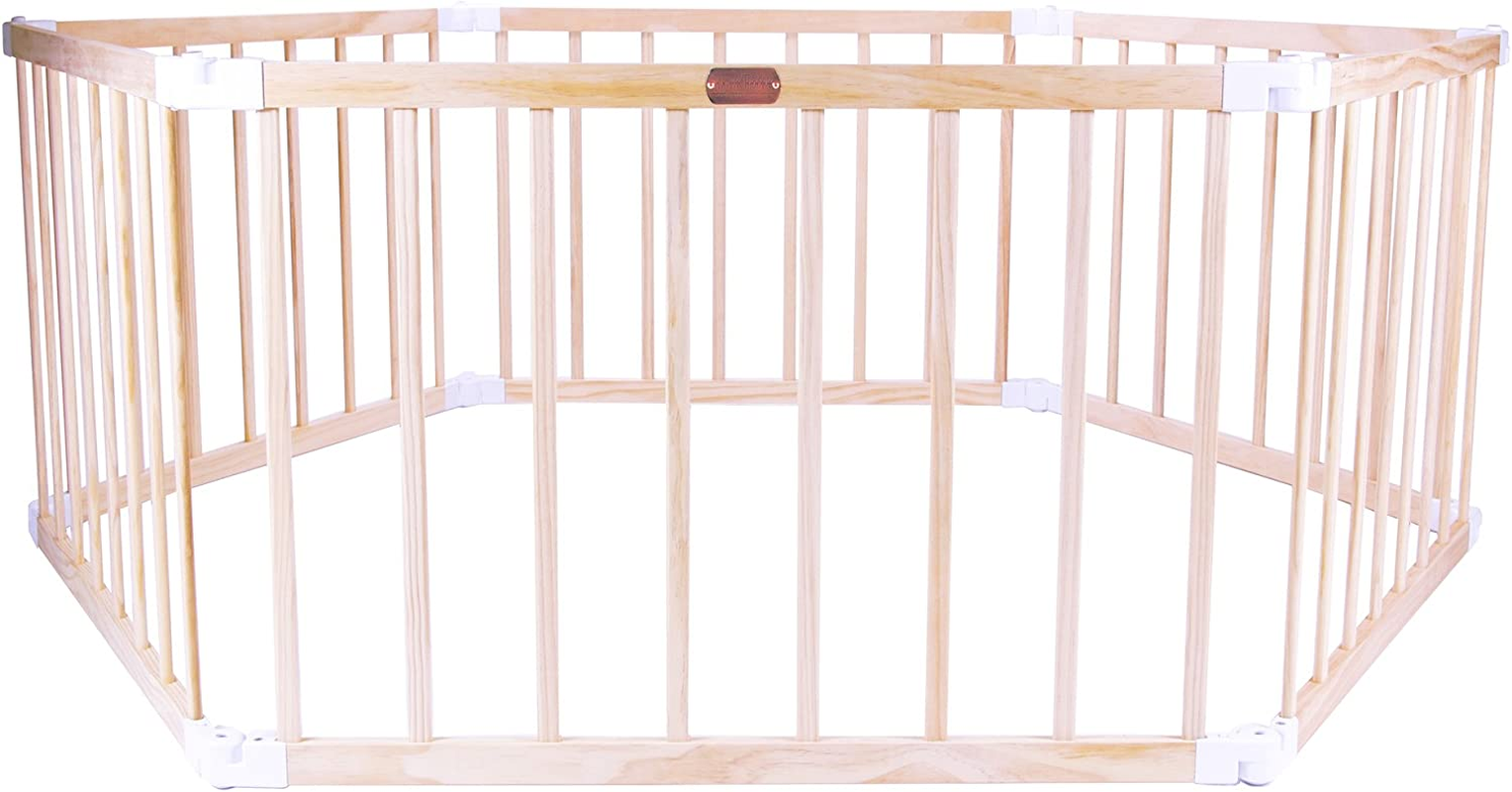 Little Boss Timber Playpen Hexagonal, Natural