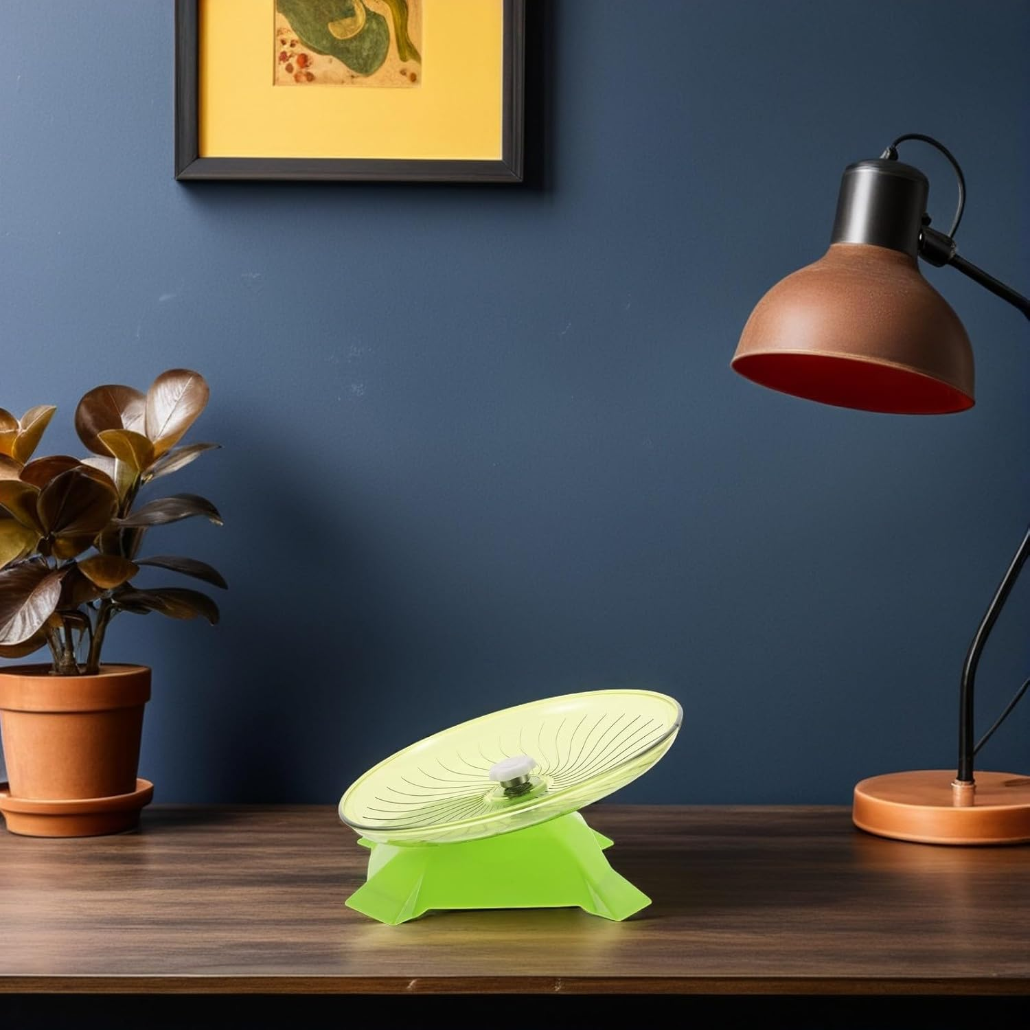 ARTSEWPLY Silent Hamster Wheel Flying Saucer Exercise Spinner for Small Pets Gerbils Mice Hedgehogs Safe Stable Design Compact Space-Saving Pet Running image number 2