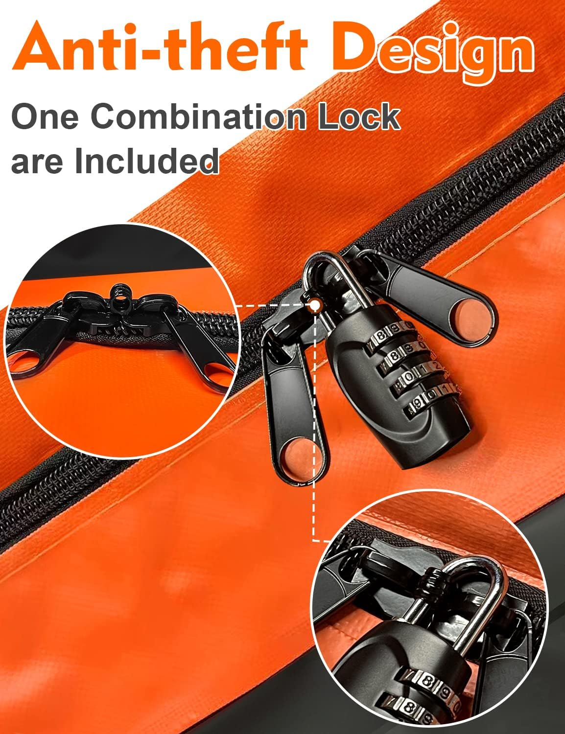 FIVKLEMNZ 21 Cubic Car Rooftop Cargo Carrier Roof Bag Waterproof for All Top of Vehicle With/Without Rack Includes Topper Anti-Slip Mat + Reinforced Straps + 6 Door Hooks + Luggage Lock image number 4