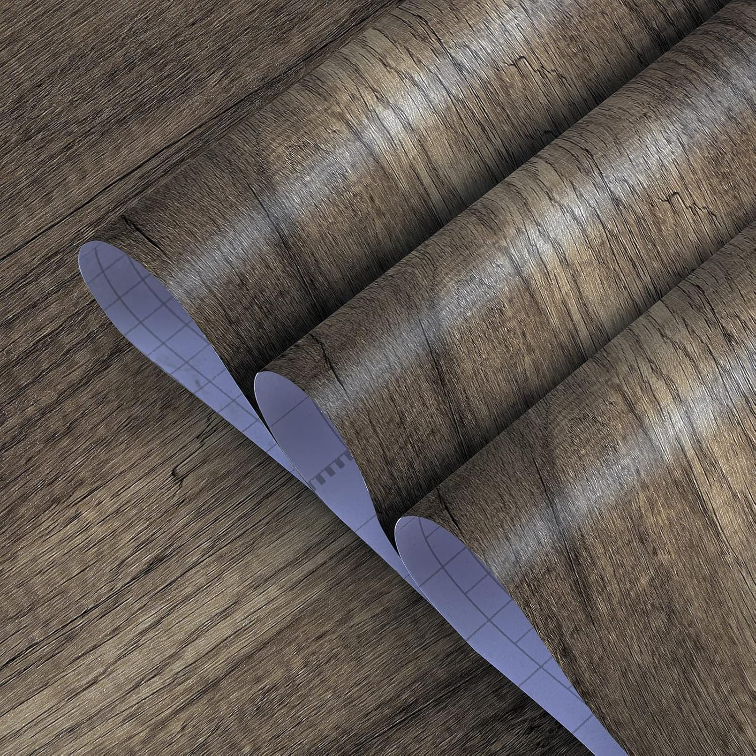 TOTIO Dark Grey Vintage Wood Grain Wallpaper, 60 Cm X 5 M, Self-Adhesive, Waterproof, Removable