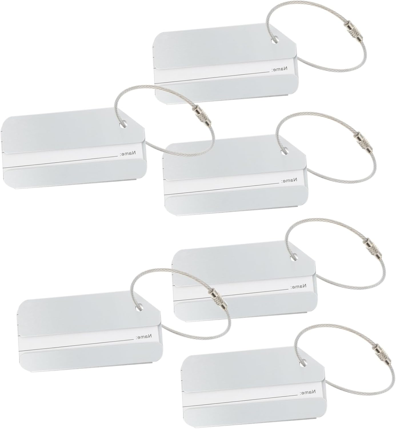 CLISPEED 6Pcs Luggage Tag Aluminum Alloy Travel Checked Boarding Suitcase Tag for Luggage Identification at Airport image number 6