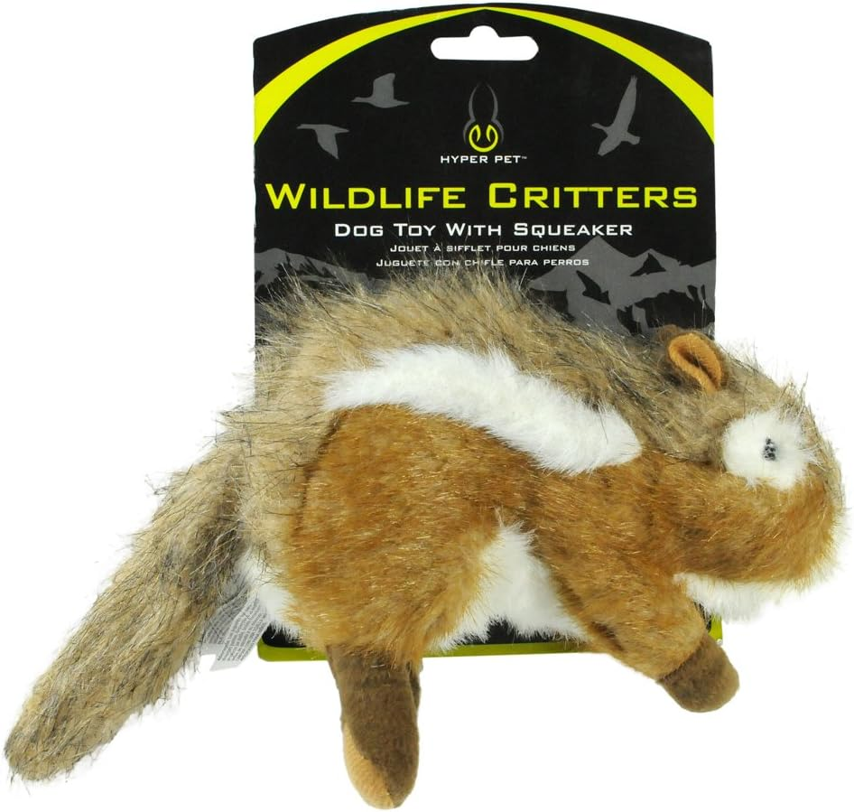 Hyper Pet Wildlife Critter Chipmunk Plush Dog Toys with Fun Squeaker