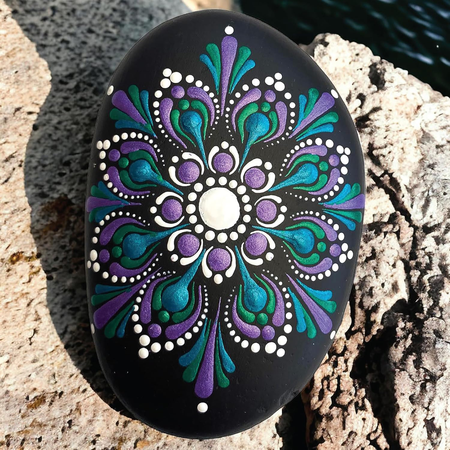 Craft Maker Paint Your Own Metallic Rocks - DIY Rock Art for Adults - Metallic Paints and Tools Included - Step-By-Step Projects - Creative Arts and Crafts image number 2