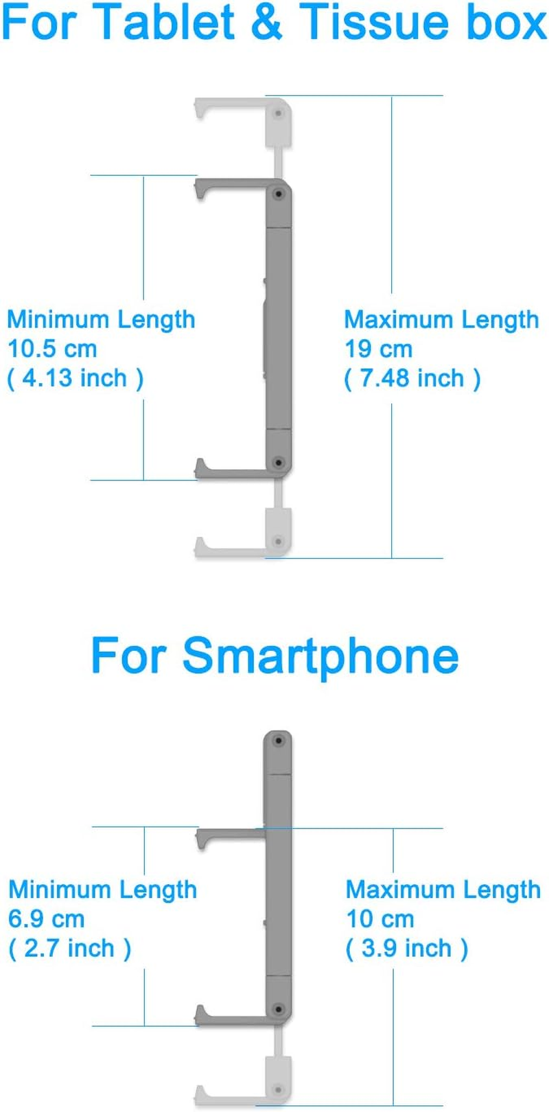 TFY Universal Kitchen Wall Mount for Tablet, Ereader and Smartphones, for Ipad Air, Mini, Ipad Pro 10.5 Inch, Wall Holder (Gray) - Black image number 7