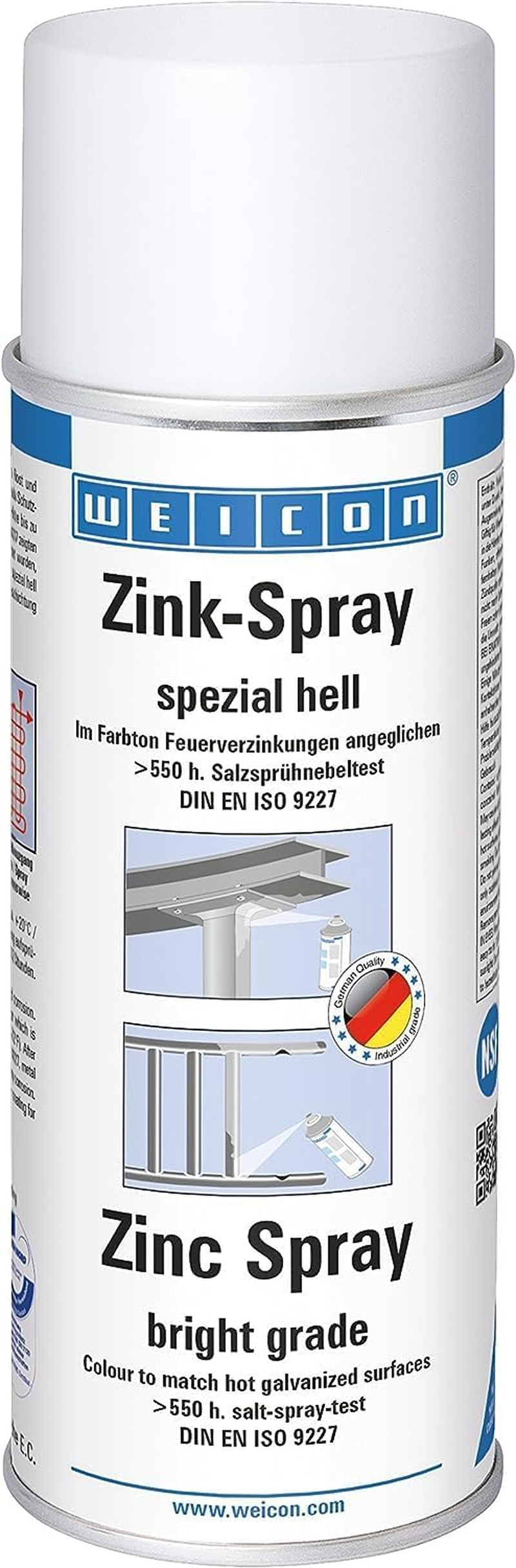 WEICON Zinc Spray Special Light 400 Ml, Rust Protection Paint for Metal Surfaces, Adapted to Fresh Hot-Dip Galvanizing image number 3