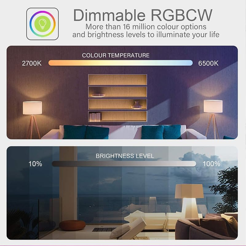 Homekit E12 Wifi Smart RGBCW Bulb Works with Homekit Siri Voice Control