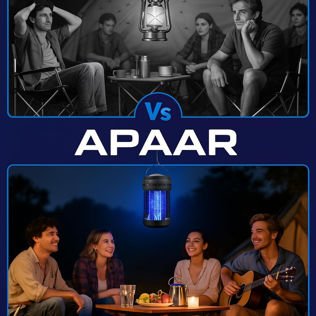 Bug Zapper &ndash; Solar & USB Rechargeable Insect Killer Lamp, Black&ndash; 5W UV Light with 4200V High Voltage Grid &ndash; Portable Indoor/Outdoor Mosquito Trap for Home, Patio, Garden & Camping image number 2