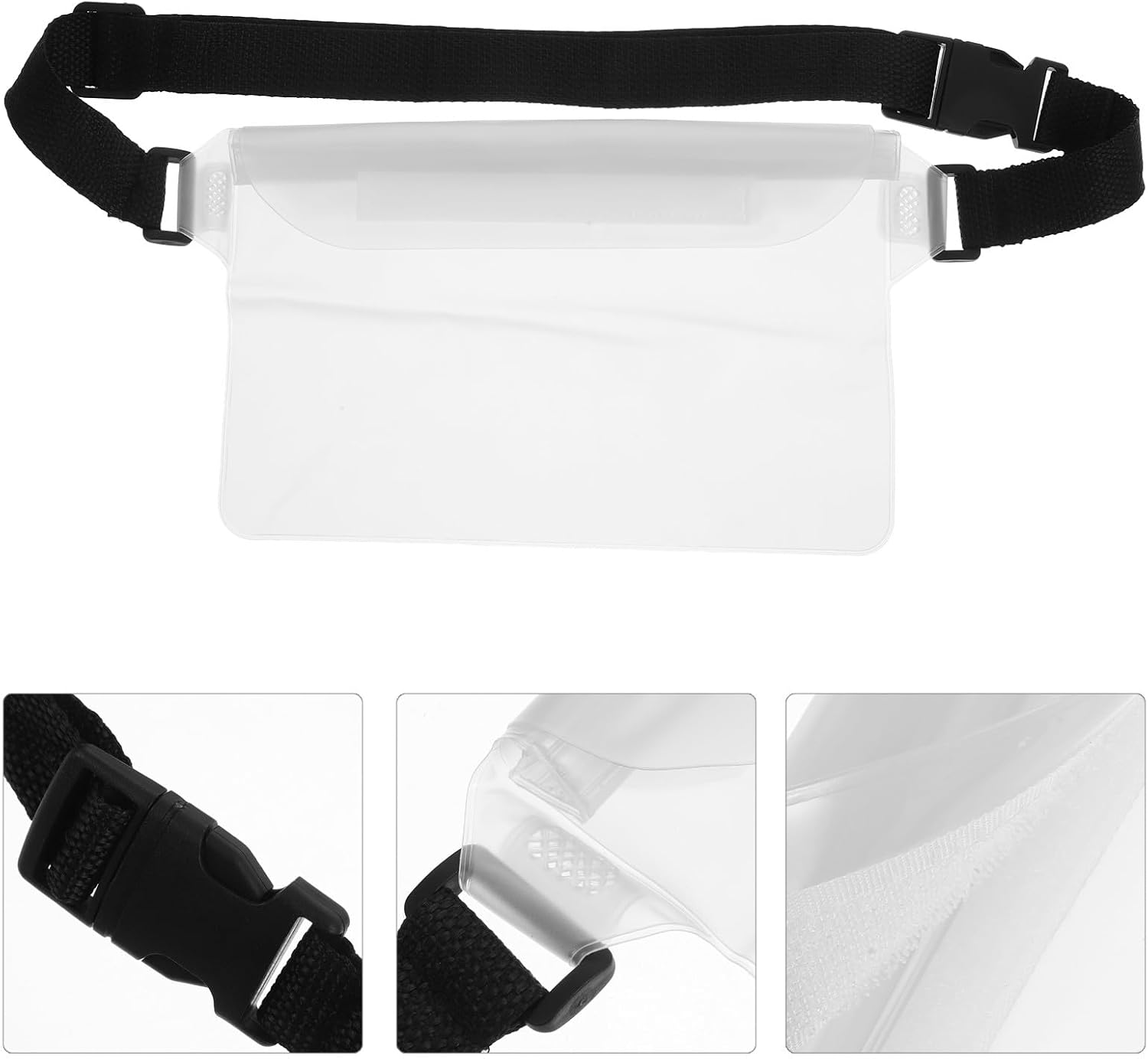 NAMOARLY 2Pcs Waterproof Dry Pouch with Adjustable Waist Strap, Plastic Fanny Pack for Swimming and Boating, Water-Resistant Phone Waist Bag for Outdoor Sports image number 1