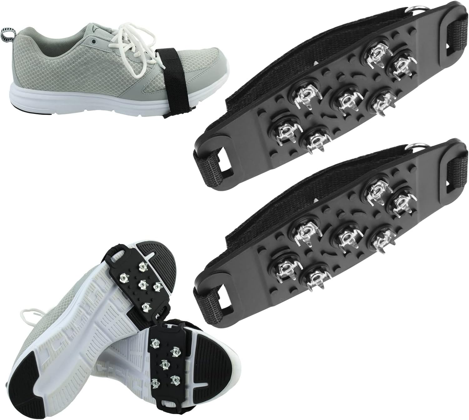 Emagtech 1 Pair Slip-On Shoe Grippers 7 Studs Ice Snow Grips Snow Walk Traction Cleats Crampons anti Slip Spikes Grips for Shoes Trainers Boots image number 6
