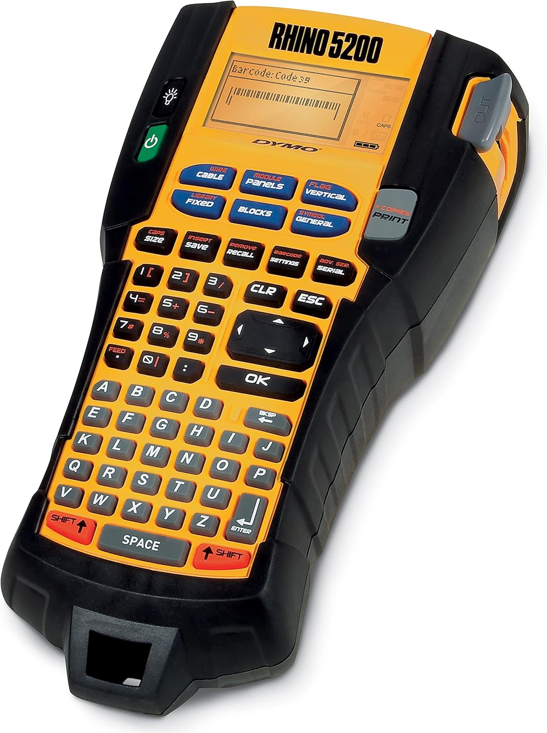 Dymo Rhino 5200 Industrial Label Maker | Labelling Machine Kit Case | Time-Saving Hot Keysprints Fastdurable Label Maker for Job Sites and Heavy-Duty Labelling Jobs | UK Plug