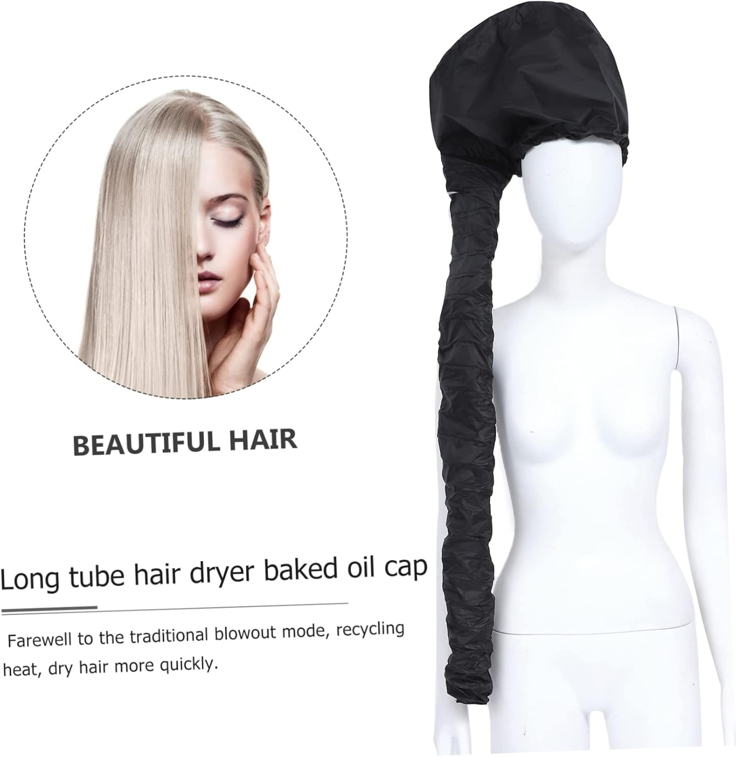 CIYODO 2Pcs Portable Thermal Hair Conditioning Caps Deep Conditioning Heat Hats for Home Use Travel Spa Durable Design Black for Hair Care