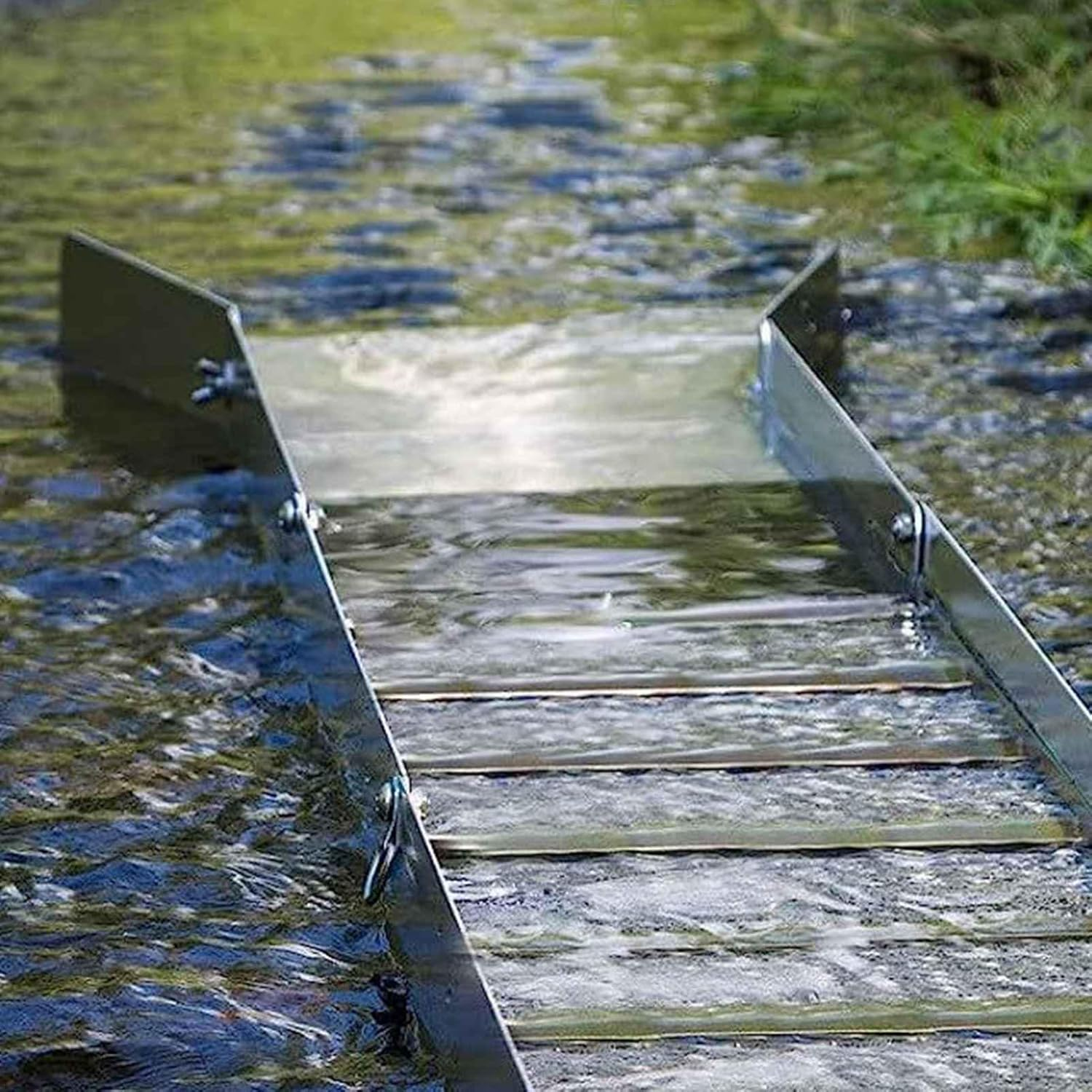 Bewinner Folding Aluminum Alloy Sluice Box, Portable Gold Prospecting Equipment, Gold Panning Kit for Gold Mining for River, Creek, Gold Panning, Prospecting, Dredging image number 1