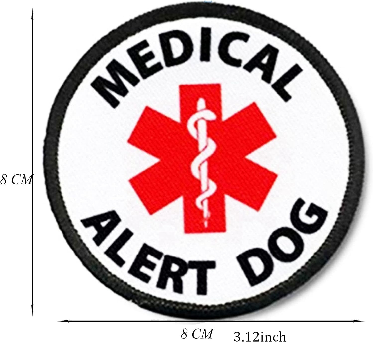 8CM / 3.12Inch Medical Alert Dog Service Dog Patch, Emergency Medical Services Dog Vest Patches, Tactical Hook Loop Embroidery Patch Dog Vest Harnesses (Medical Alert)