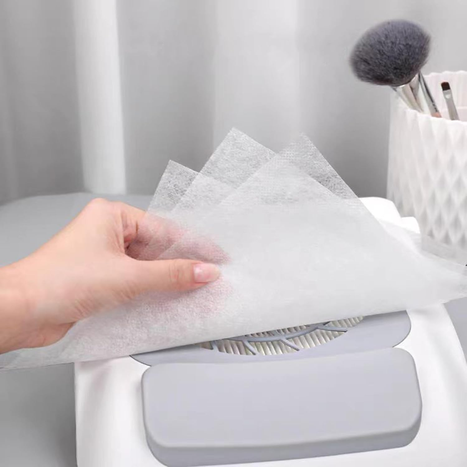 200 Sheets Nail Dust Collector Filter Paper Disposable Nail Dust Filters for Most of Nail Dust Collector Machine Nail Vacuum Dust Collector for Nail Salon Nail Supplies Accessories (White) image number 6