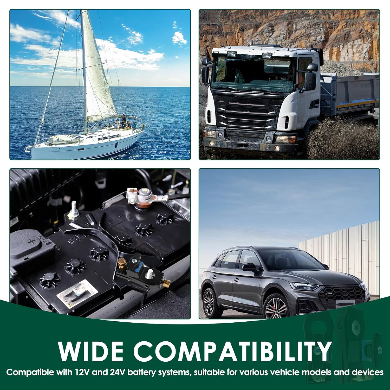 3Pcs Battery Disconnect Switch, 12V 24V Battery Power Cut Isolator Kill Switch, Universal Heavy Duty Battery Shut off Switch, Quick Disconnect for Car, Truck, RV and Boat image number 5