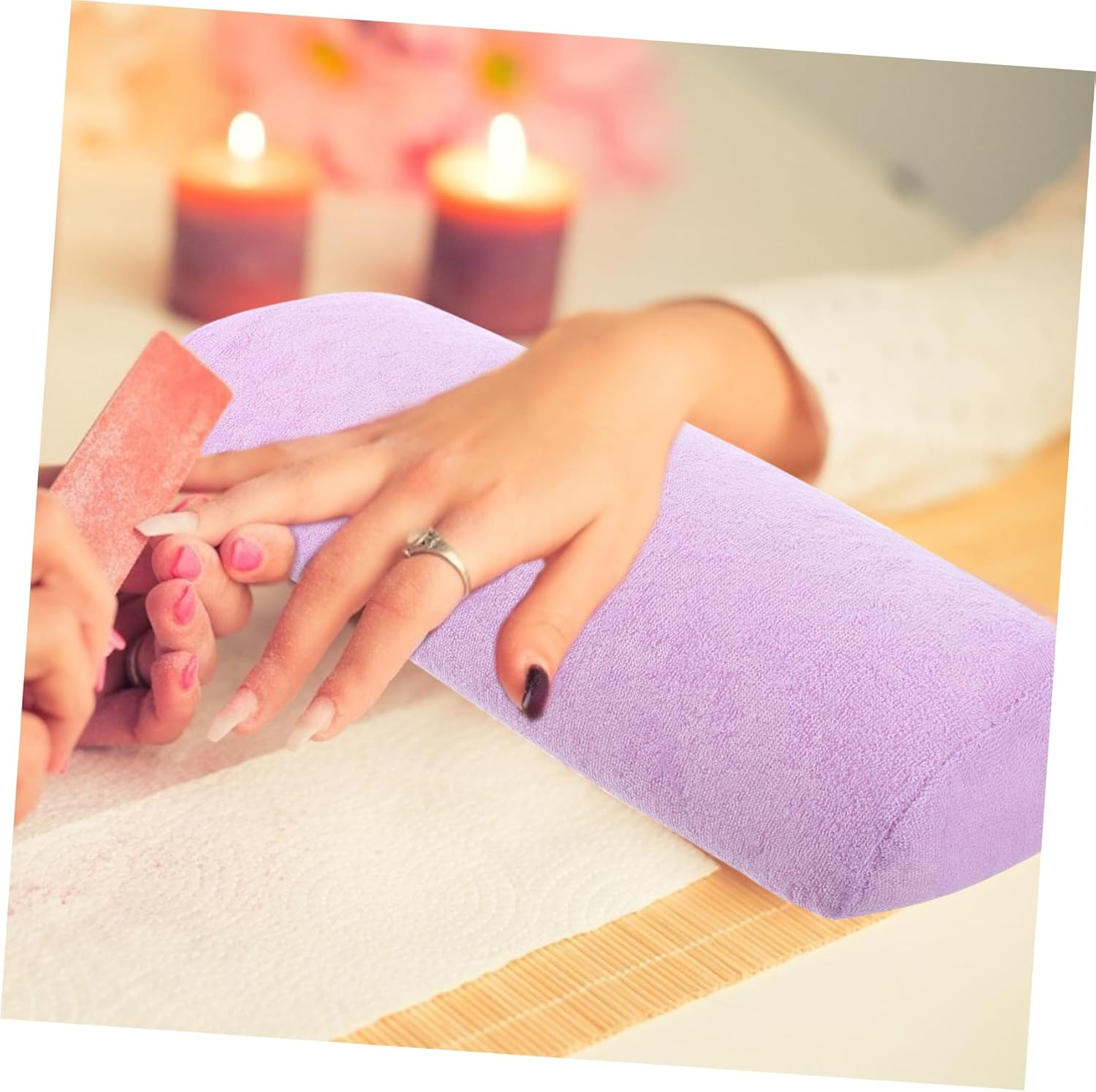 FOMIYES Manicure Hand Pillow Comfortable Wrist Support Portable Nail Art Arm Rest for Salon - Purple image number 5