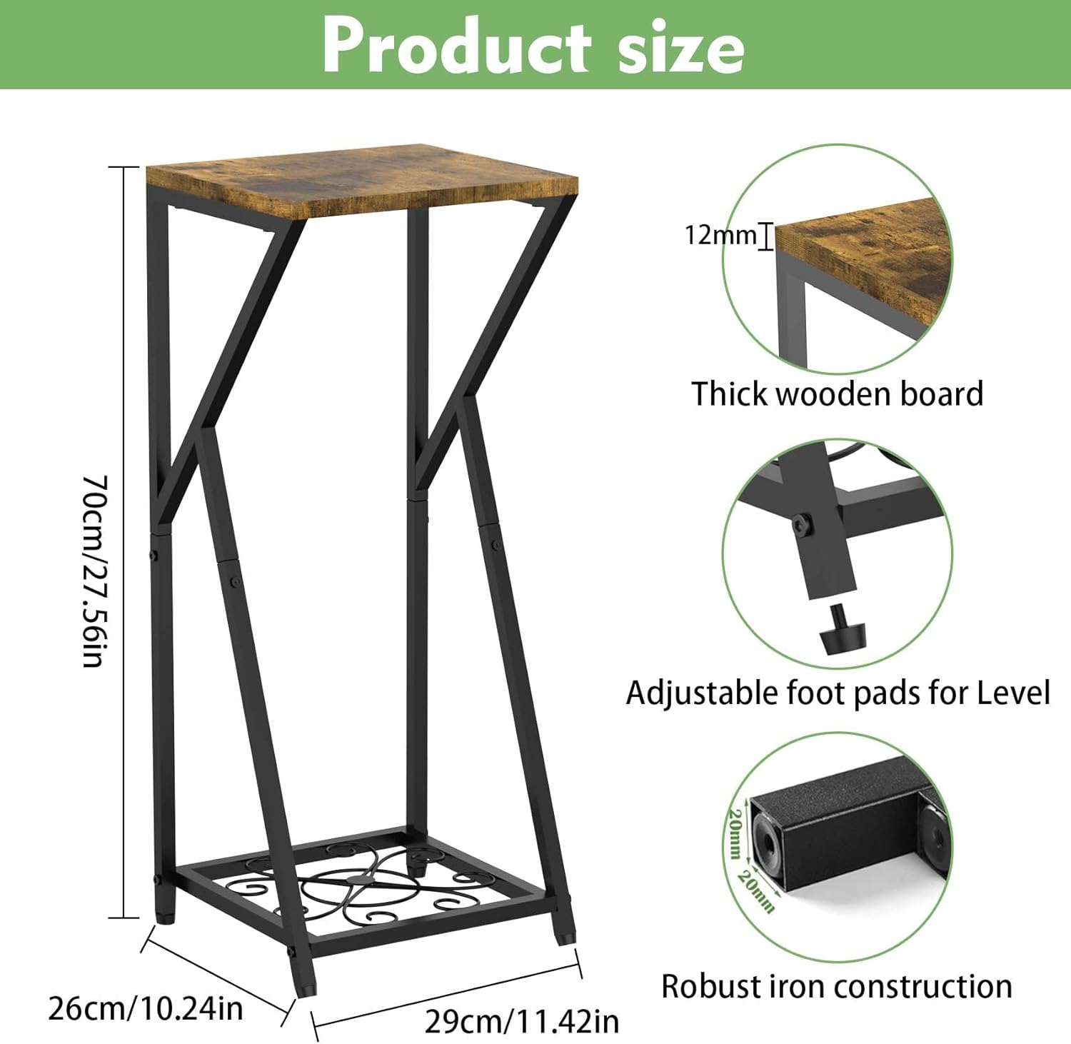 Plant Stand Indoor Corner Metal Plant Shelf for Multiple Plants, 2 Tier Modern Plant Support Flower Pot Holder Display Rack for Home Living Room Outdoor Balcony Garden Patio