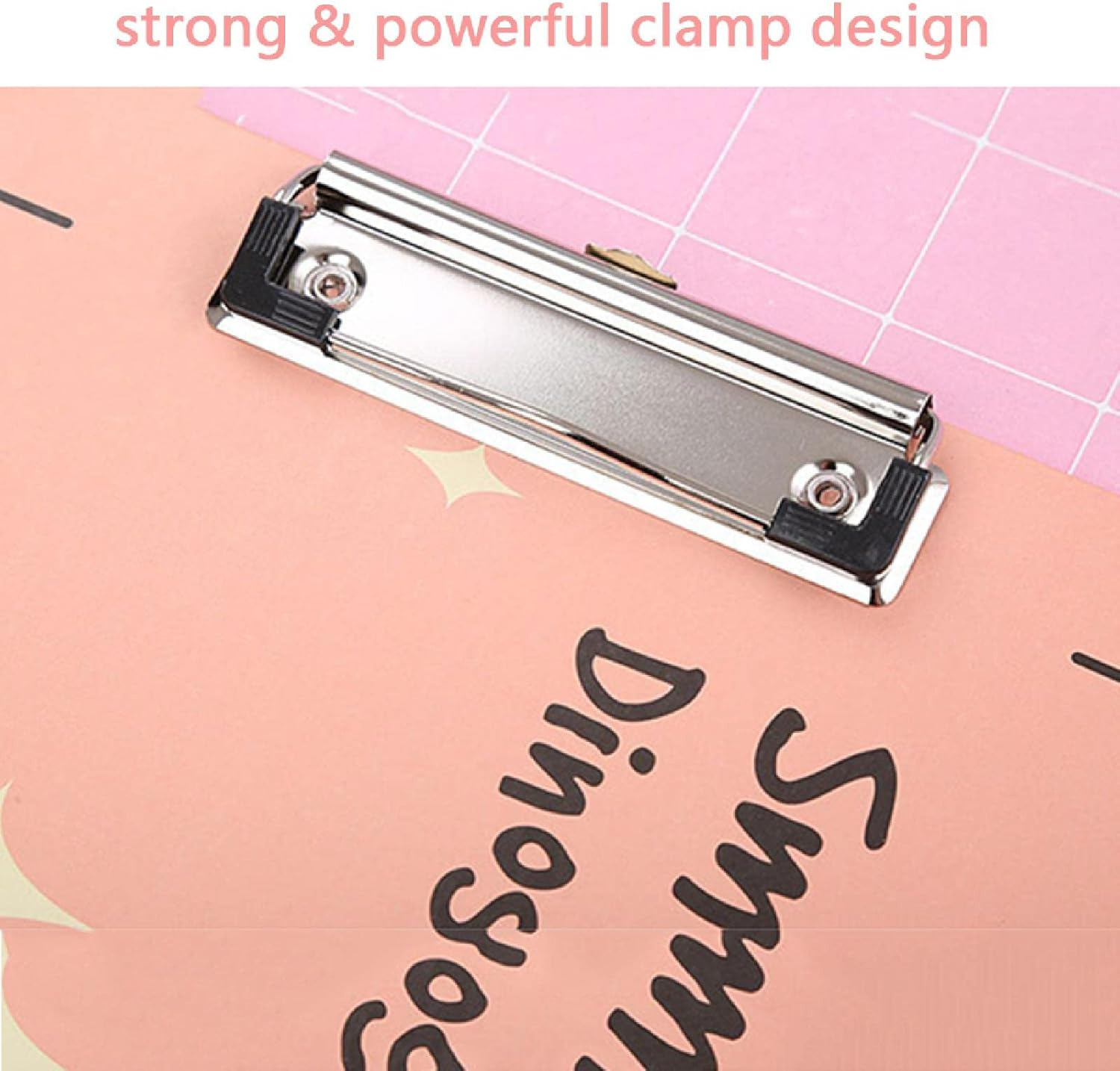 A4 Clipboards, Cute Clip Boards Board Clips for Office, School, Students with Low Profile Metal Clip 1PCS Pink image number 4