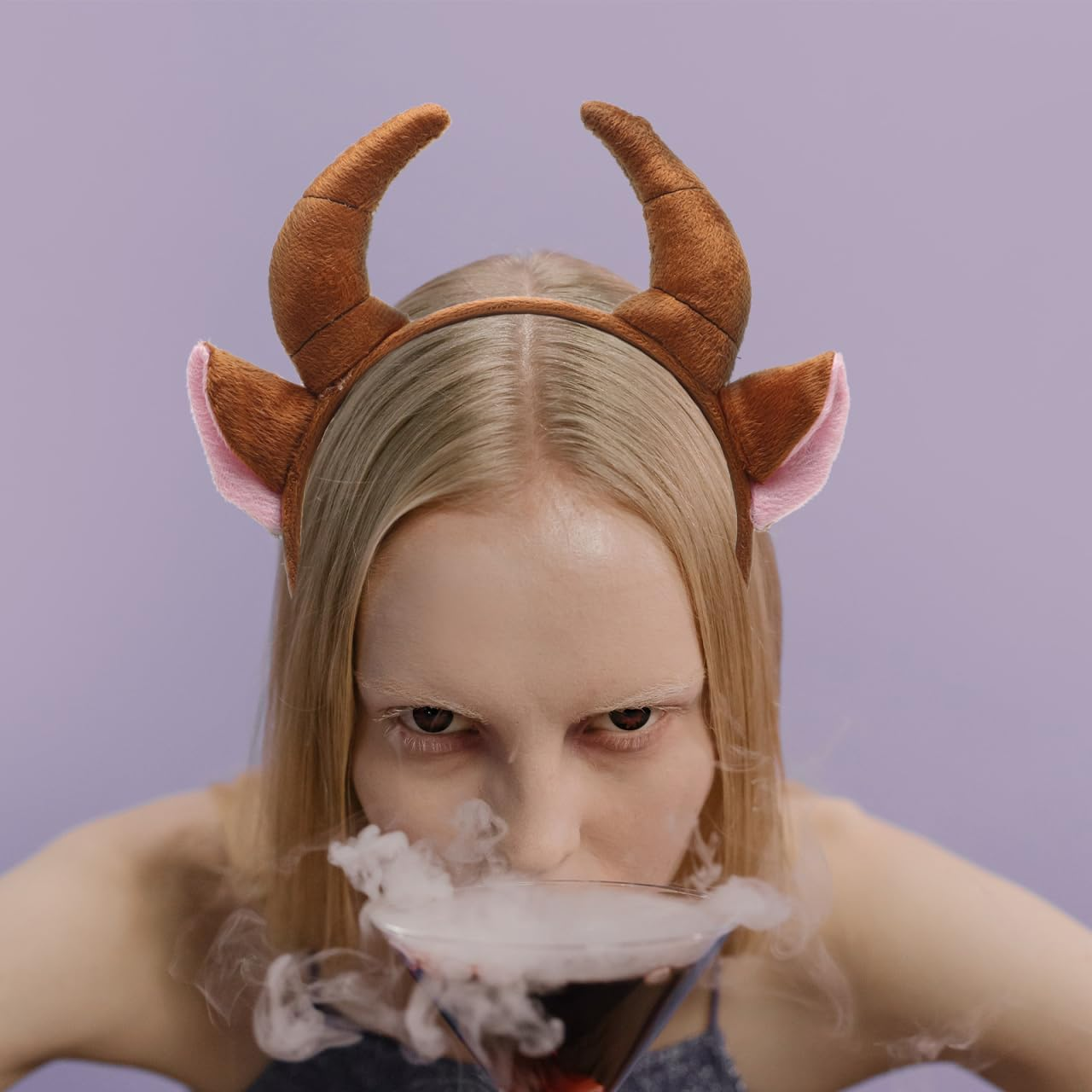 Veemoon Cow Horn Headband for Adults Animal Costume Headpiece for Parties Cosplay for Halloween Special Occasions Unique Photo Props image number 5