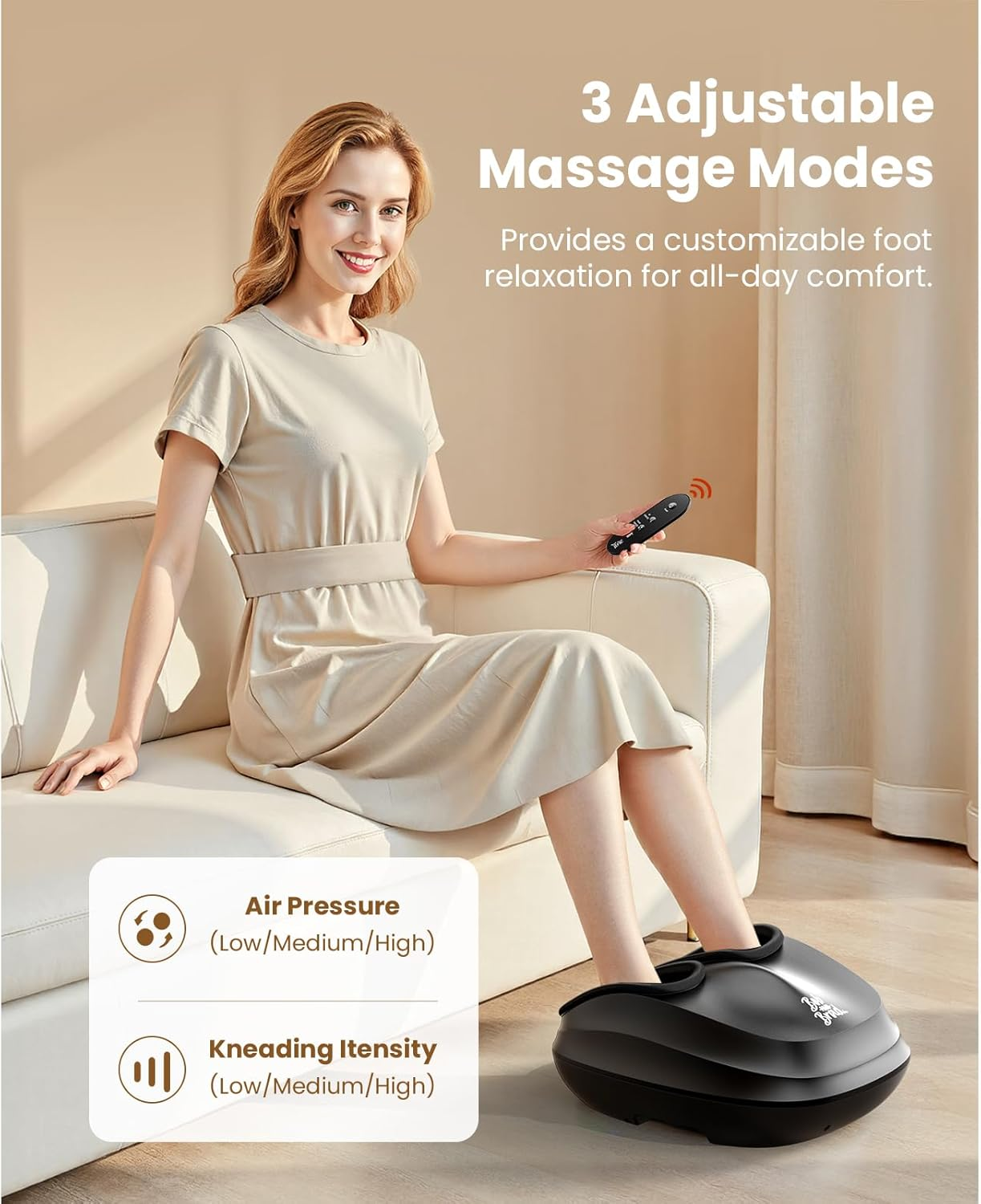 Bob and Brad Lite Foot Massager with Heat and Remote, Shiatsu Deep Kneading Electric Feet Massager Machine for Plantar Fasciitis, Gifts for Men Women image number 1