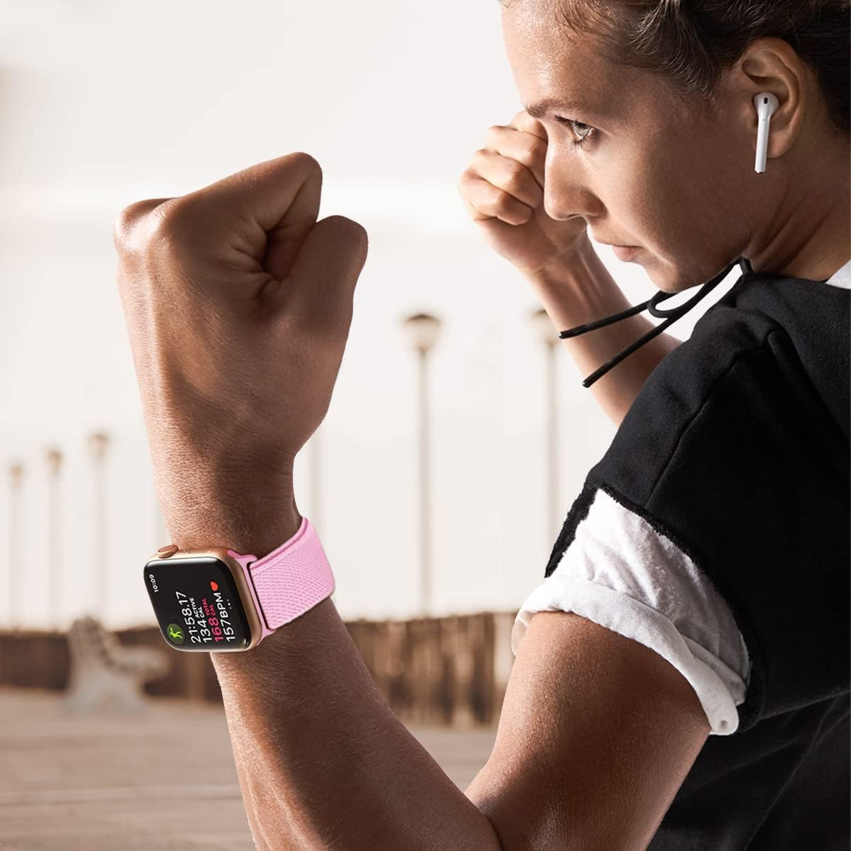 Chinbersky 5 Pack Watch Straps Compatible with Apple Watch Strap 38Mm 40Mm 41Mm 42Mm 44Mm 45Mm, Braided Elastic Stretchy Nylon Sport Solo Loop Band Replacement Straps for Iwatch Series 7/6/5/4/3/2/1 image number 4