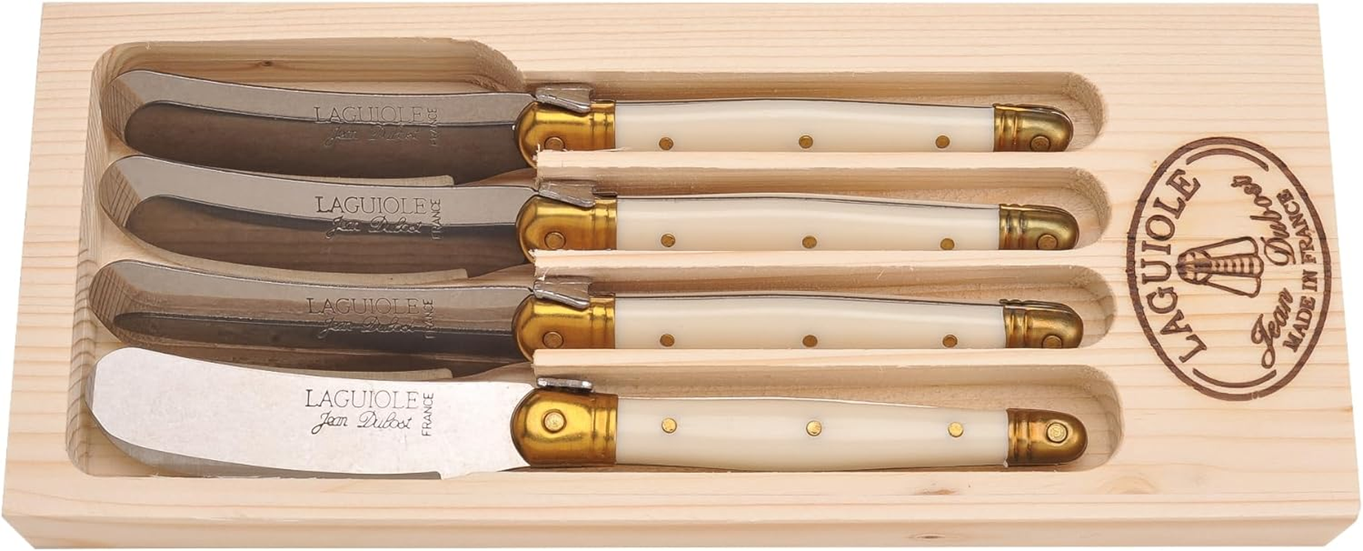 Jean Dubost Laguiole 97455 Box of 4 Breakfast Knives ABS Assorted Colours