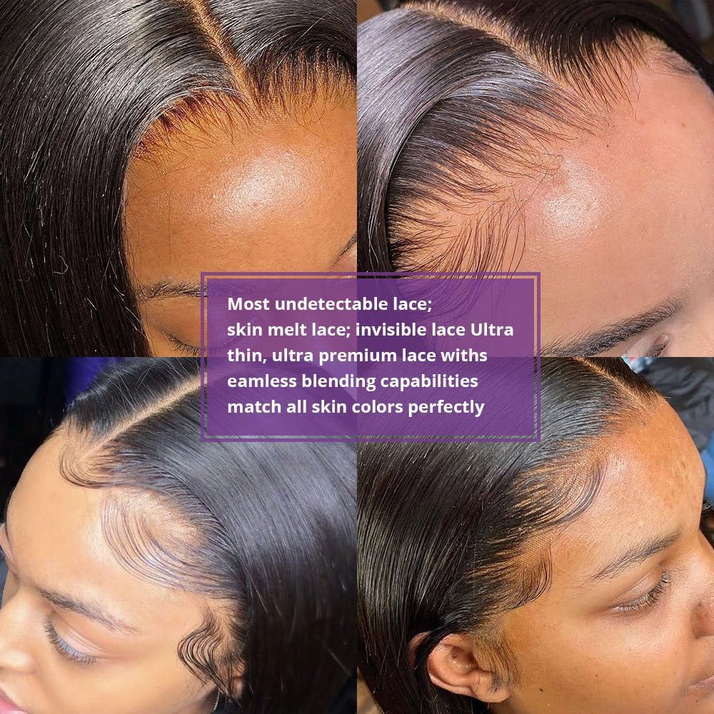 Wave Lace Front Glueless Wigs Pre Plucked Pre Cut HD Lace No Glue 10A Lace Closure Wigs for Women with Natural Hairline Natural Color 180% Density&zwnj; image number 2