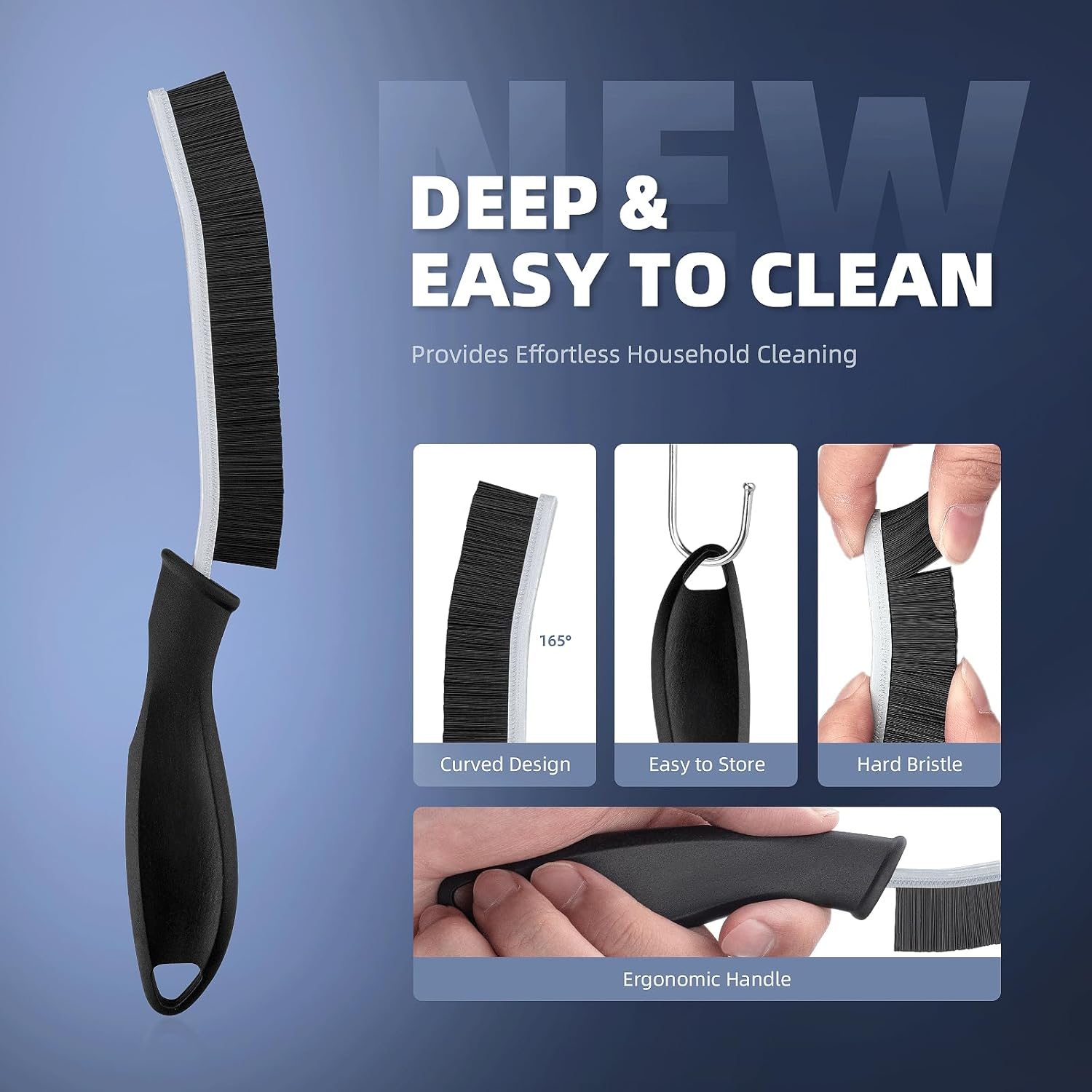 Cleangor Crevice Cleaning Brushes, Cleaner Scrub Brush Tool for Hard to Reach Tight Space, Home Essentials, Cleaning Supplies for Shower, Bathroom, Kitchen, Toilet, Window image number 5