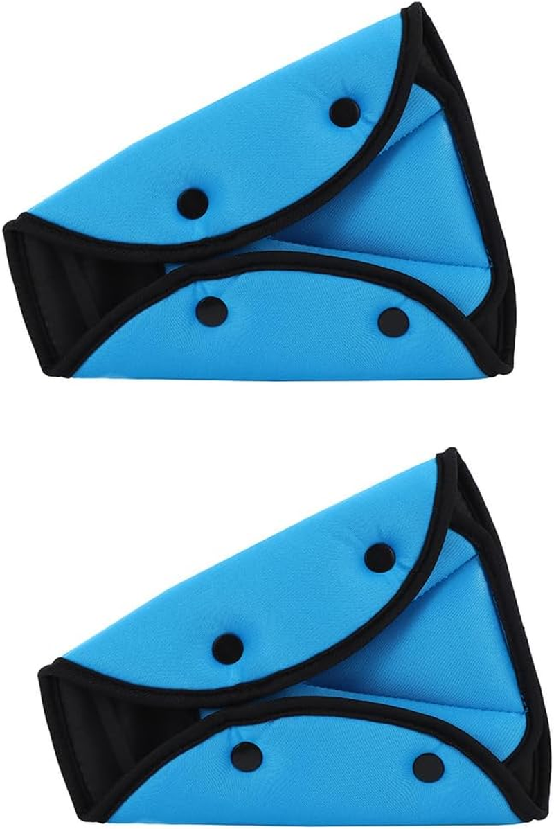 AIMALL 2 PCS Kids Seat Belt Clip Car Safety Shoulder Harness Strap Adjuster Red - Mesh Fixator for Child Protection, Lightweight, Soft Ppcotton, Universal Fit