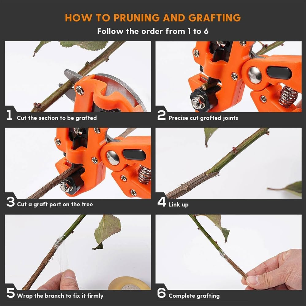 Garden Grafting Pruning Pruner Tool Kit, Garden Fruit Tree Professional Pruning Shears, with 3 Replaceable Blades/Grafting Scissor Shear, for Plant Branch Twig Vine, Fruit Trees, Bonsai image number 1