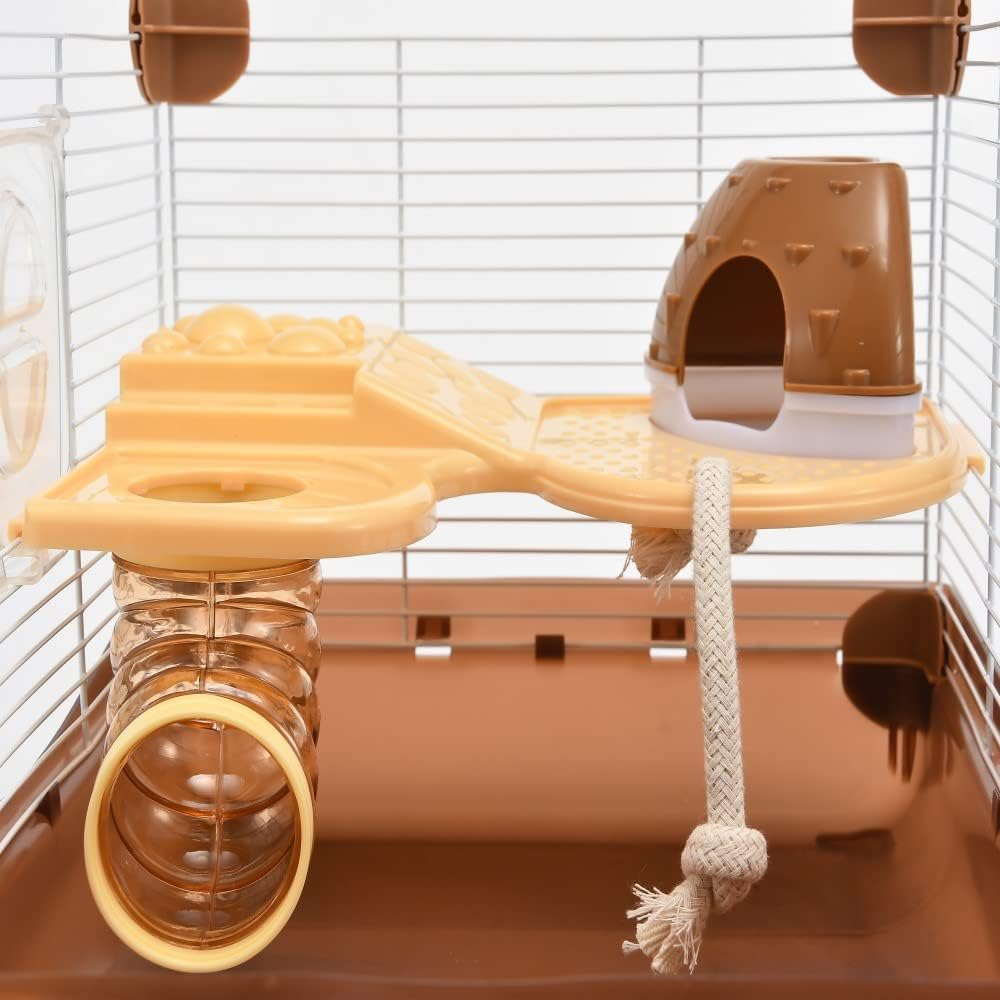 YIBOPET Hamster Cage Small Animal Cage 3 Layers Cage Size：14.17"(W) X10.63(L) X16.73 (H) Suitable for Hamsters up to 3.5 Inch in Length